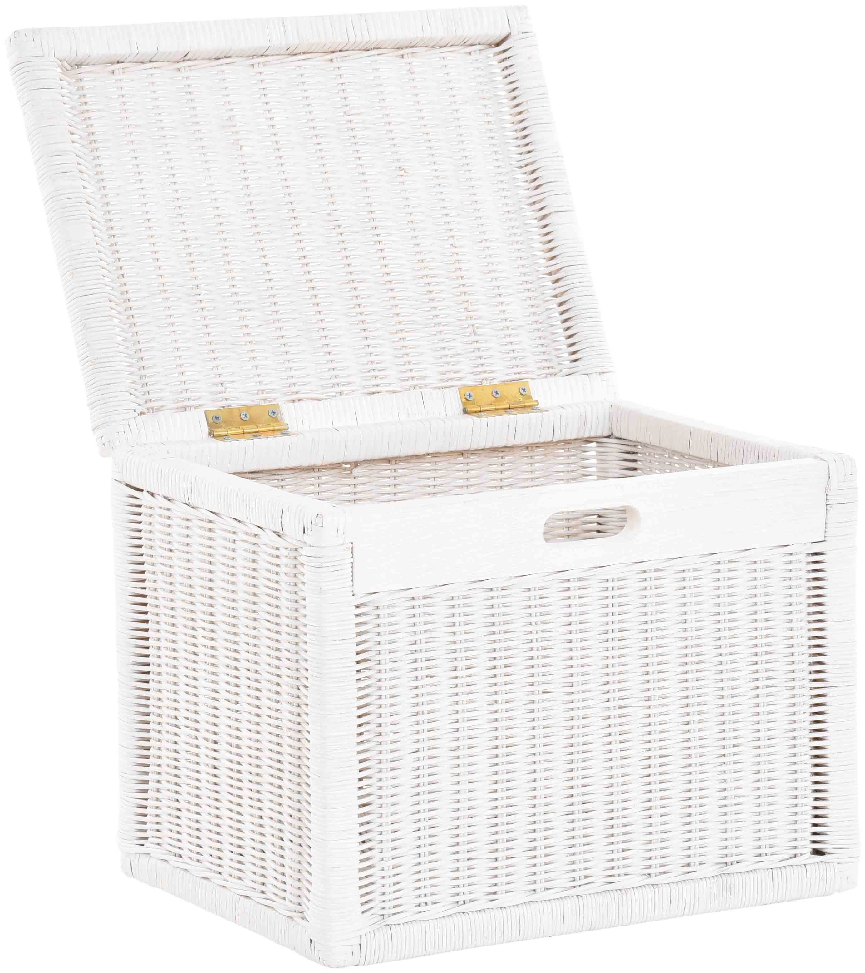 Krines Home Aufbewahrungskorb Hoher Korb mit Deckel Rattan geflochten Regalkorb Aufbewahrungsbox, Mit Inlett – Bild 4 von 5