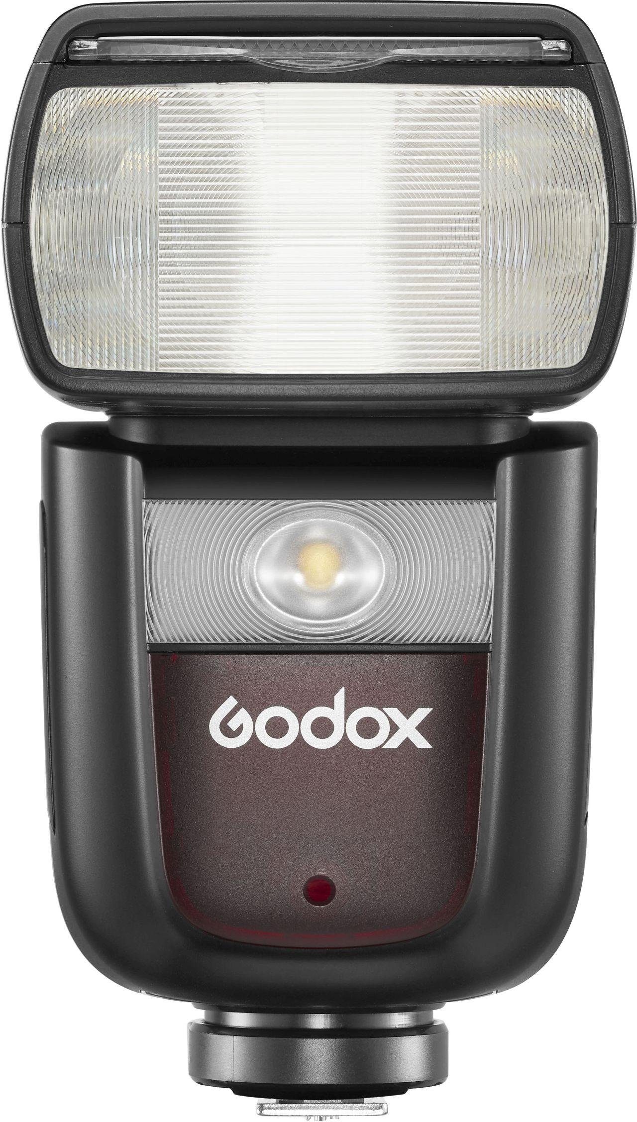Akku Godox für Blitzgerät Nikon V860III-N mit Objektiv