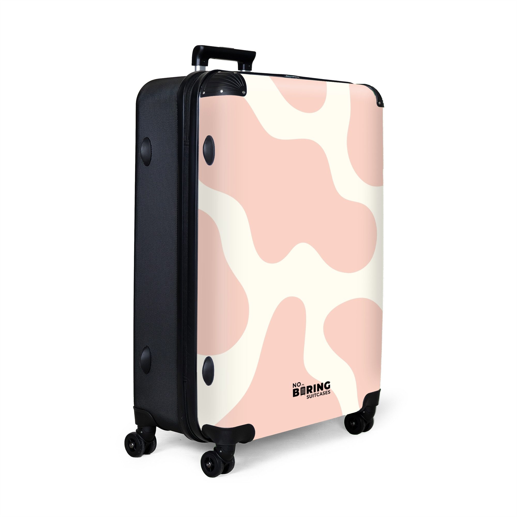 NoBoringSuitcases.com© Hartschalen-Trolley Weiß mit rosa Flecken günstig online kaufen