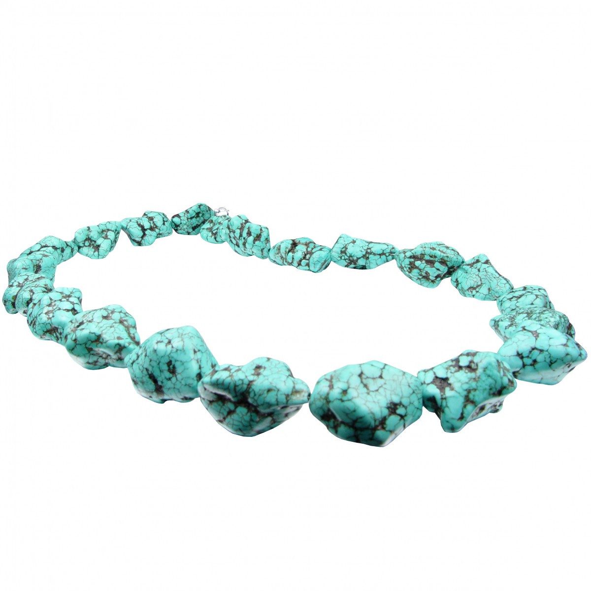 Schmuck Krone Collier Halskette aus Türkis-Howlith, 925 Silber, Silber 925 günstig online kaufen