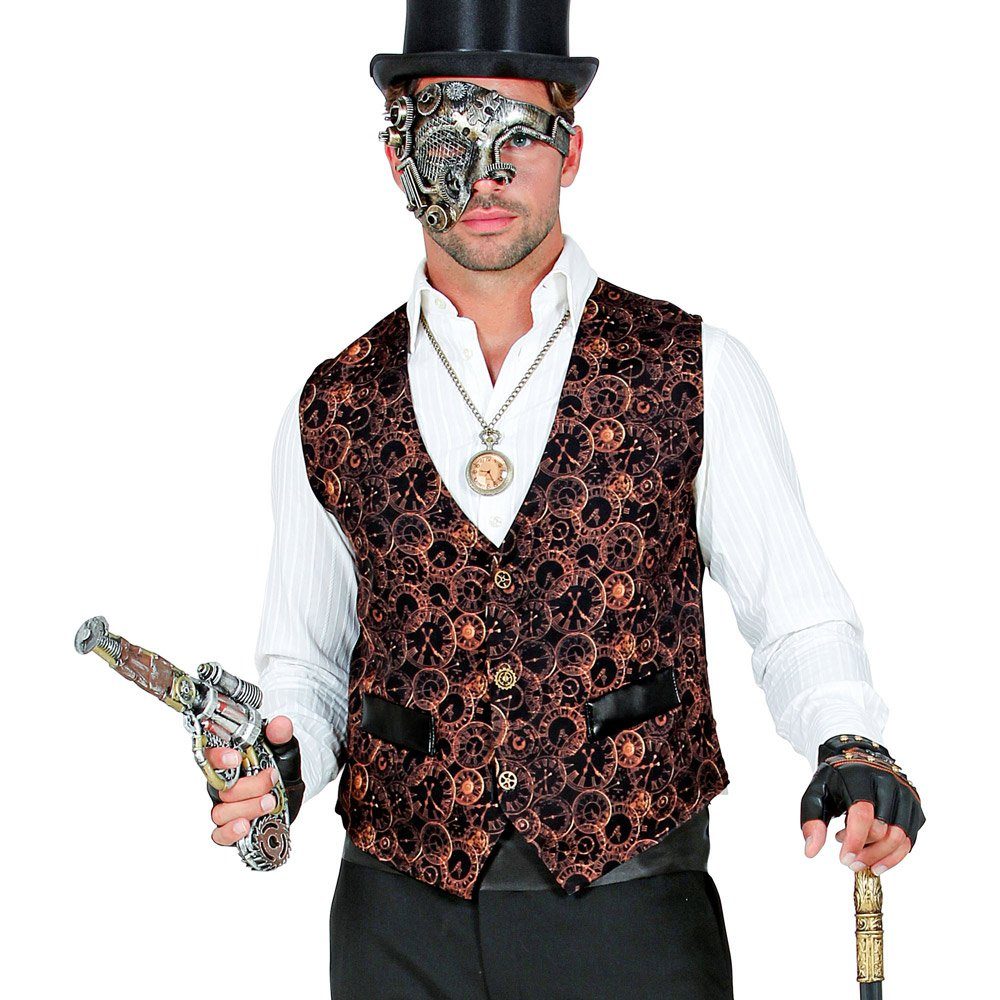 Kostüm Steampunk Weste für Herren mit Zahnrädern - 48182