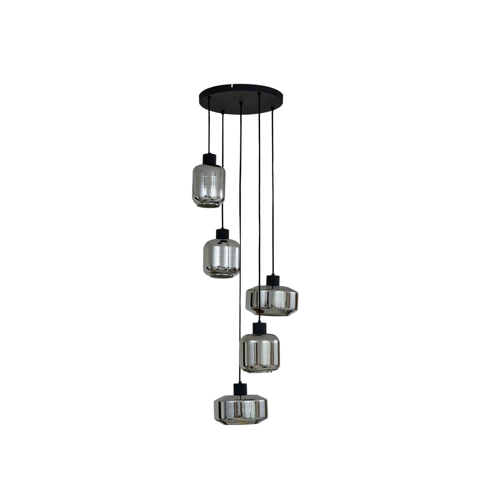 Lindby Hängeleuchte Hildur, Glas Alu IP20, 5 x 15 W LED