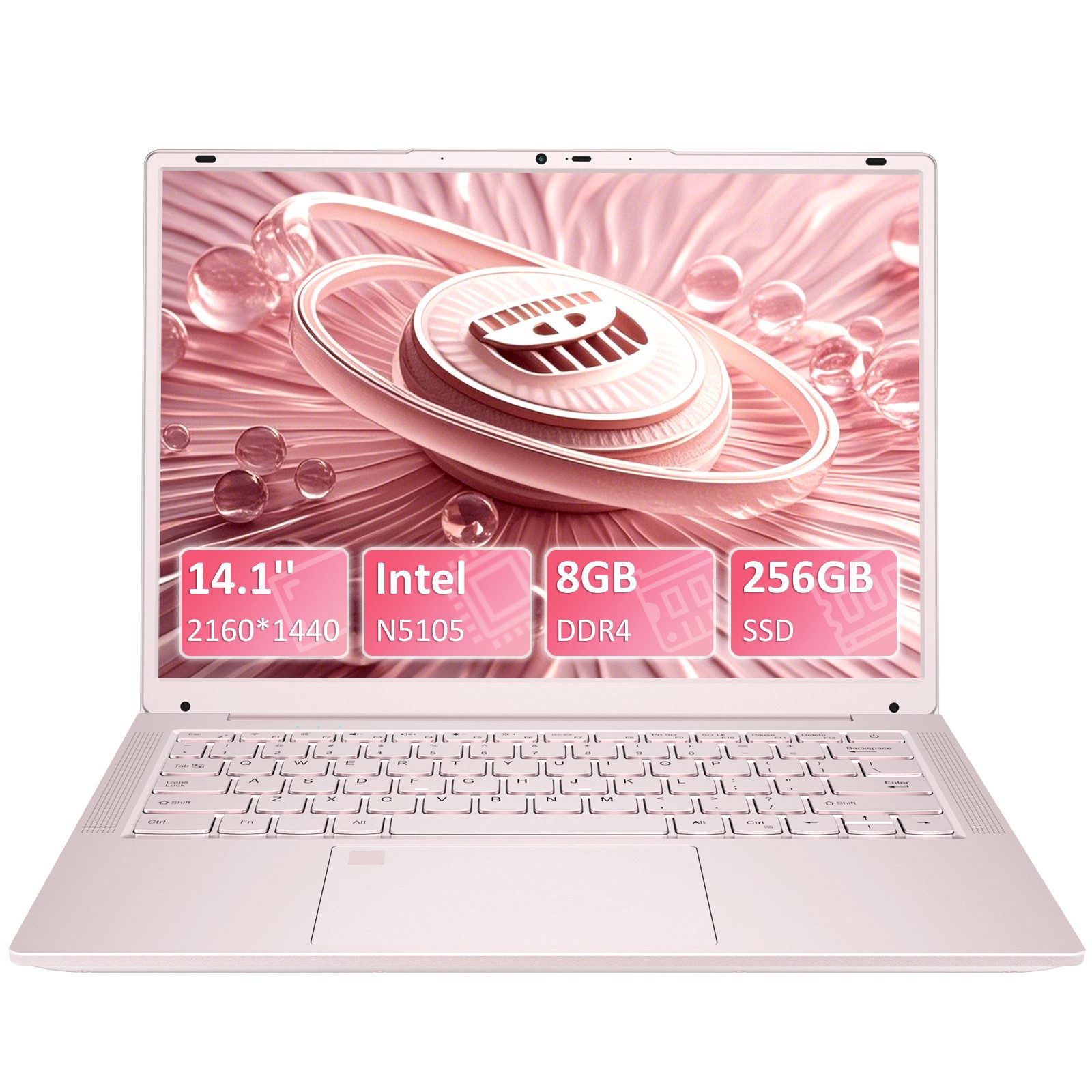 Auusda T140J Laptop, 14,1 Zoll, Celeron N5105 Notebook (Intel Celeron N5105, 256 GB SSD, mit Harz- und PC-Materialien)