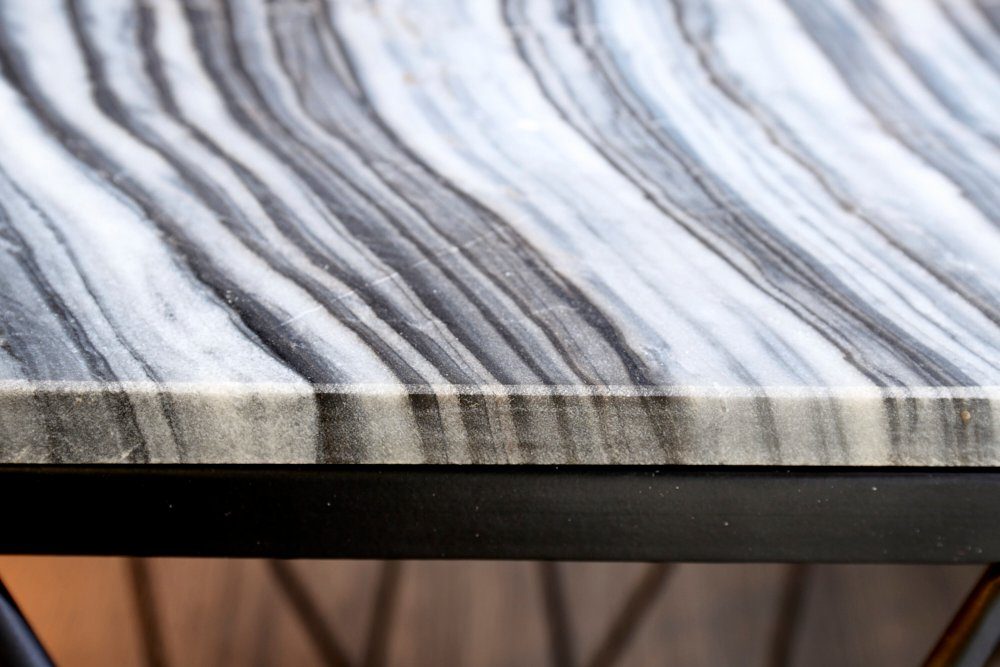 riess-ambiente Beistelltisch · | · | Metall DIAMOND Industrial Marmor grau (Einzelartikel, Wohnzimmer schwarz 50cm · grau grau schwarz 1-St)