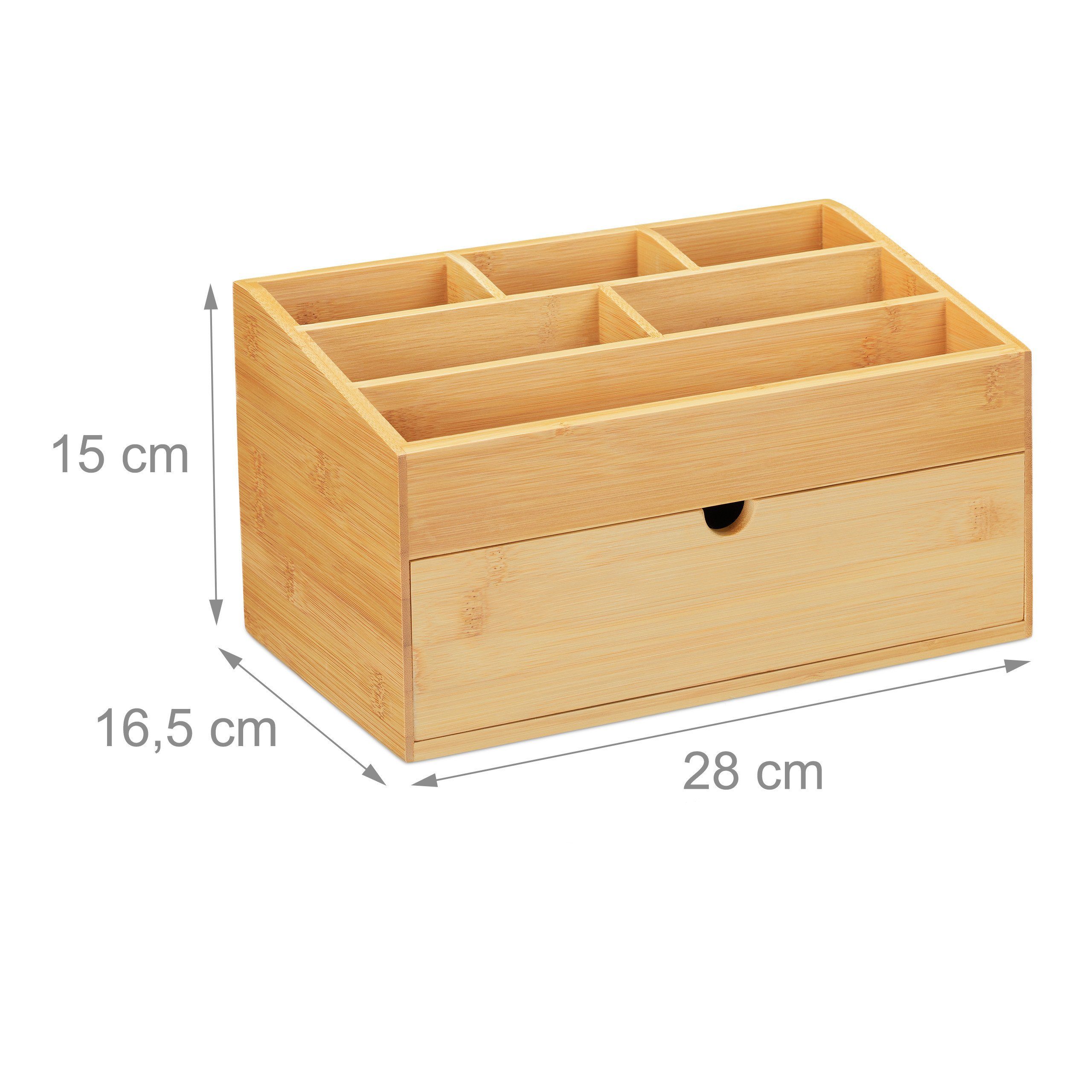 relaxdays Schreibtischaufsatz Schreibtisch Organizer Bambus, (1-St) – Bild 4 von 5