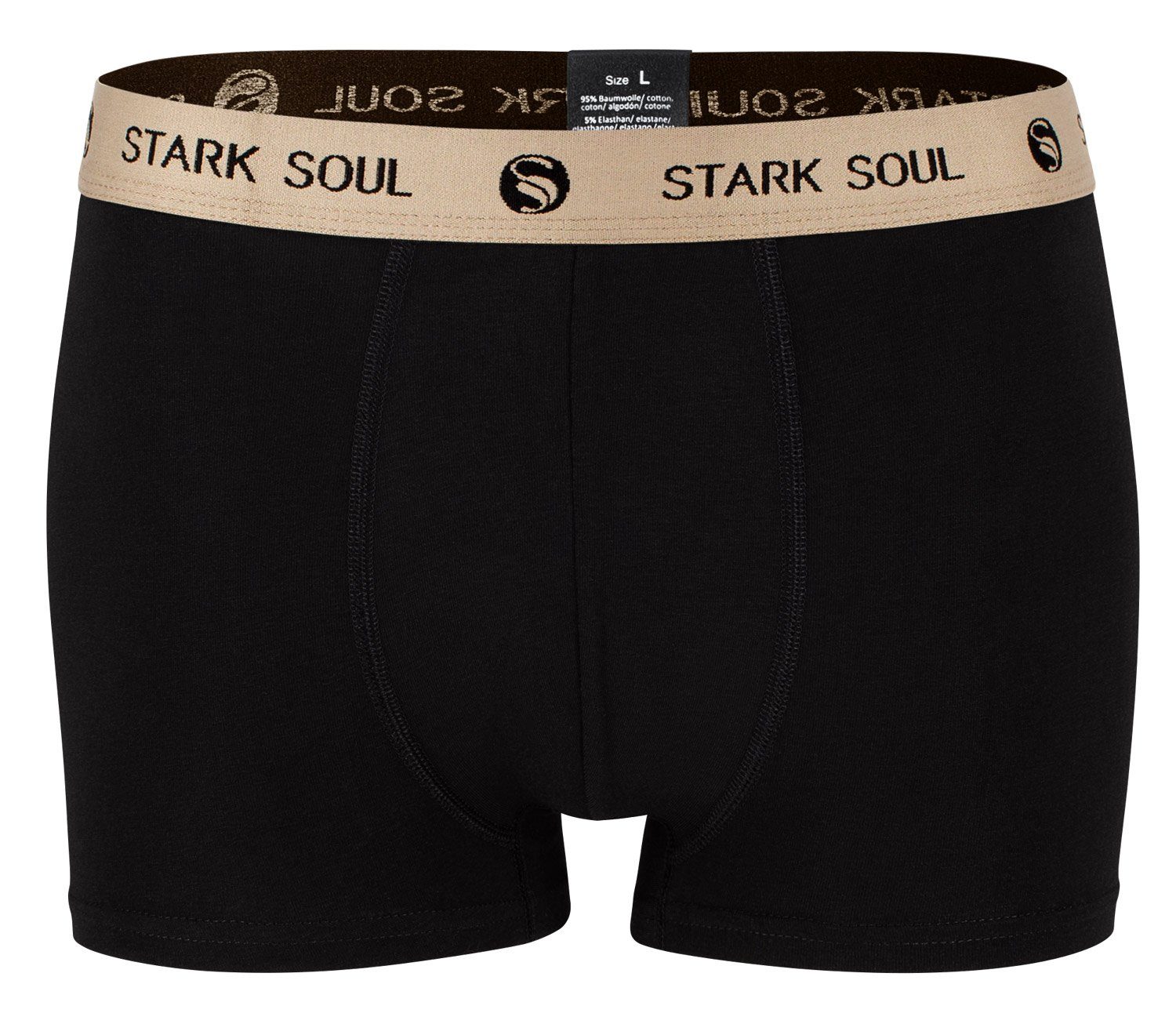 Stark Soul® Herren Baumwoll-Unterhosen Boxershorts Hipster Schwarz-Safari 6er im Pack, 6er-Pack Boxershorts