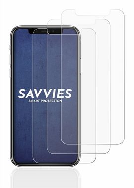 Savvies Schutzfolie für Apple iPhone X, Displayschutzfolie, 6 Stück, Folie klar
