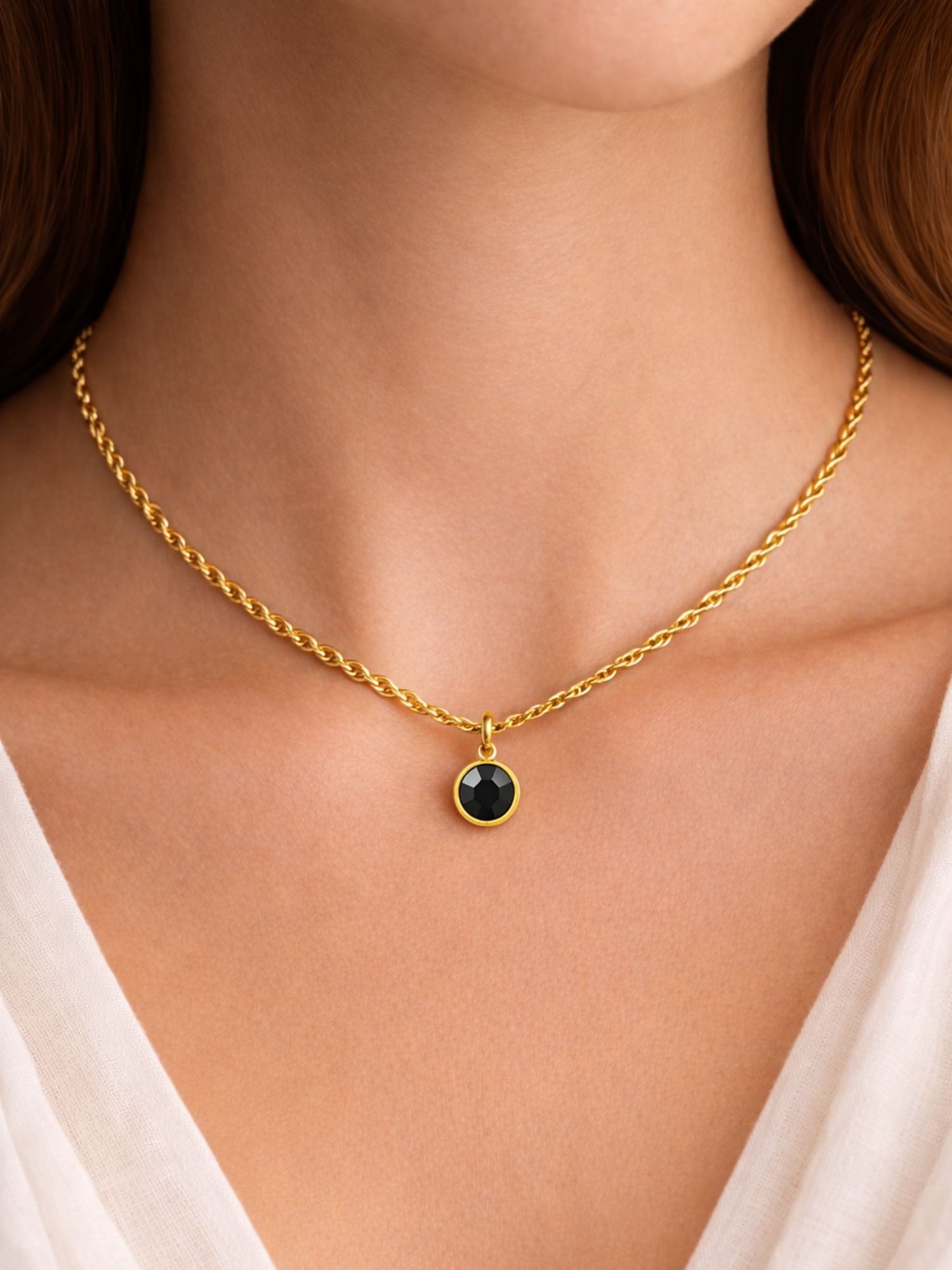 BS Schmuckdesign Kette mit Anhänger Halskette Damen 18K vergoldet Kordelket günstig online kaufen