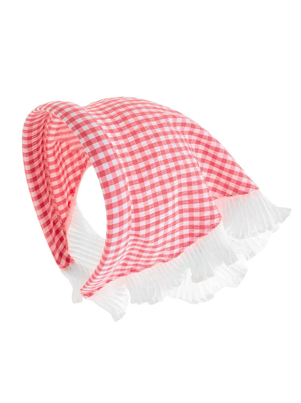 axy Haarreif mit integriertem Dreiecks-Kopftuch mit Spitze, Damen Dreieck Bandana Haarschal Oktoberfest Magd-Kostüm