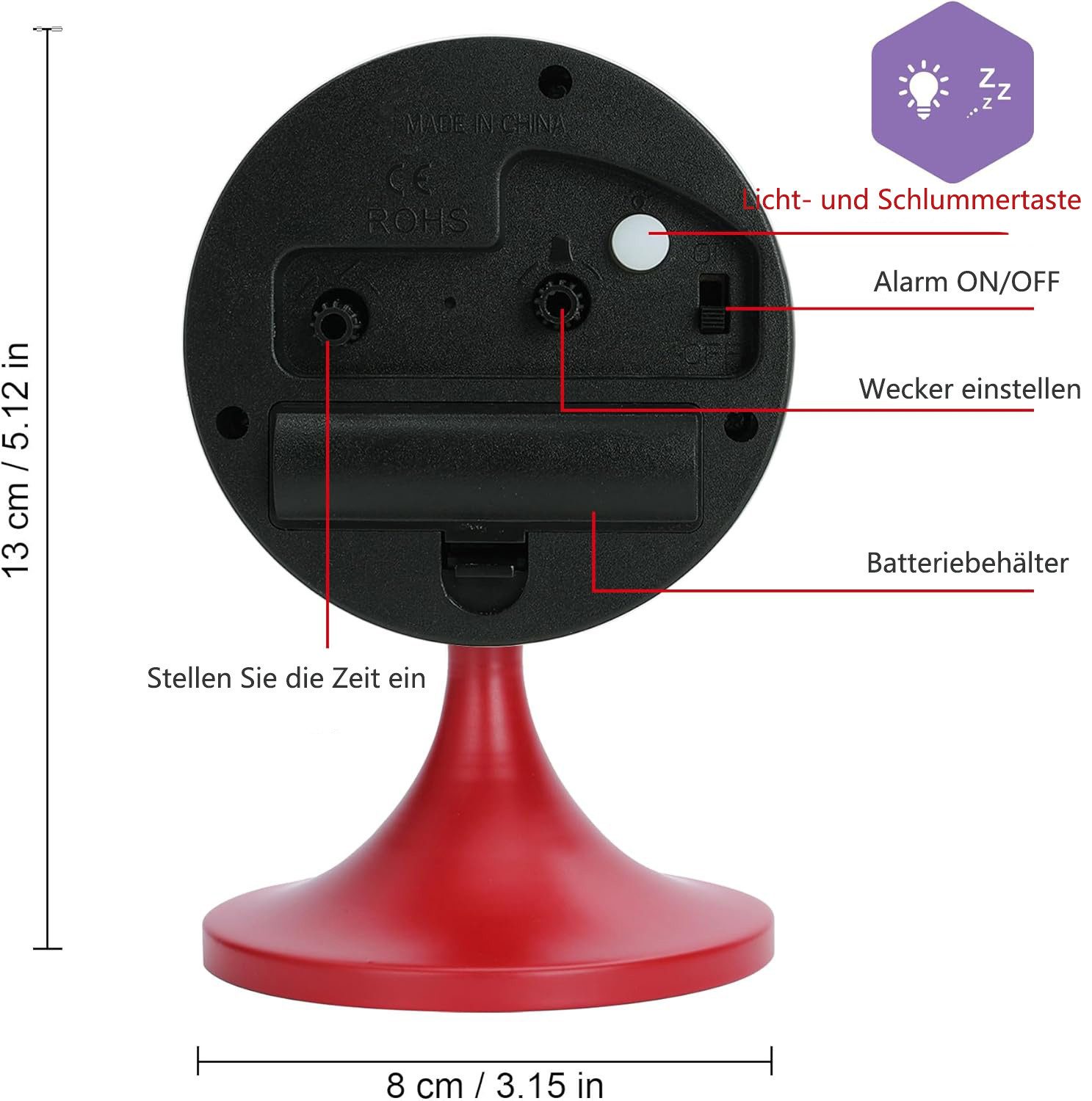 Coonoor Wecker Analogwecker ohne Ticken mit günstig online kaufen
