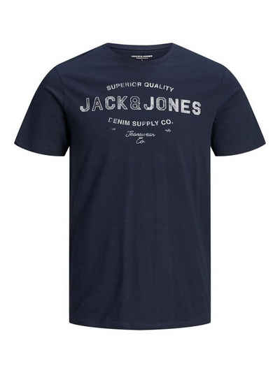 Jack & Jones T-Shirt Rundhals T-Shirt JJEJEANS Modern Art Jersey Shirt (1-tlg) 3617 in Navy