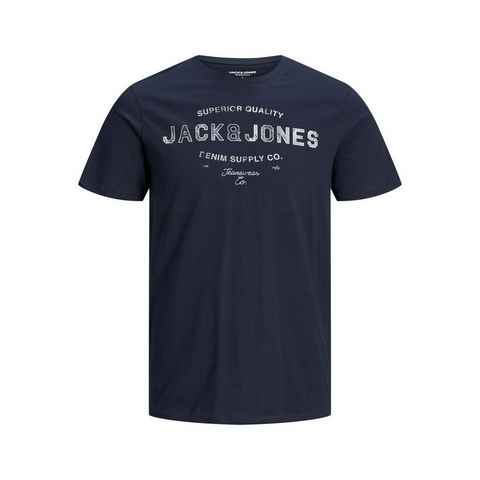 Jack & Jones T-Shirt Rundhals T-Shirt JJEJEANS Modern Art Jersey Shirt (1-tlg) 3617 in Navy
