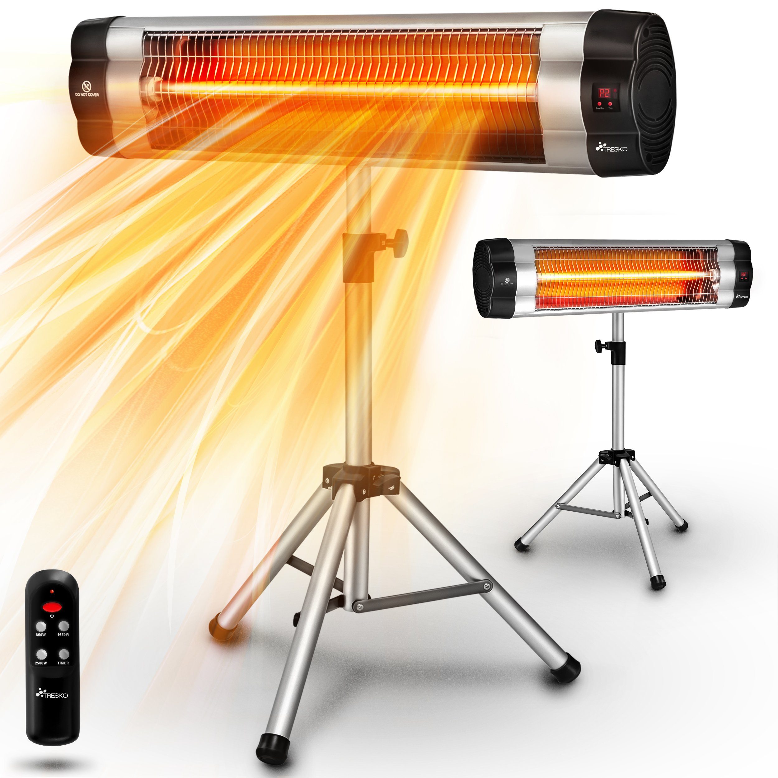 TRESKO Heizstrahler Infrarot Wärmestrahler elektrisch mit Fernbedienung, 25 günstig online kaufen