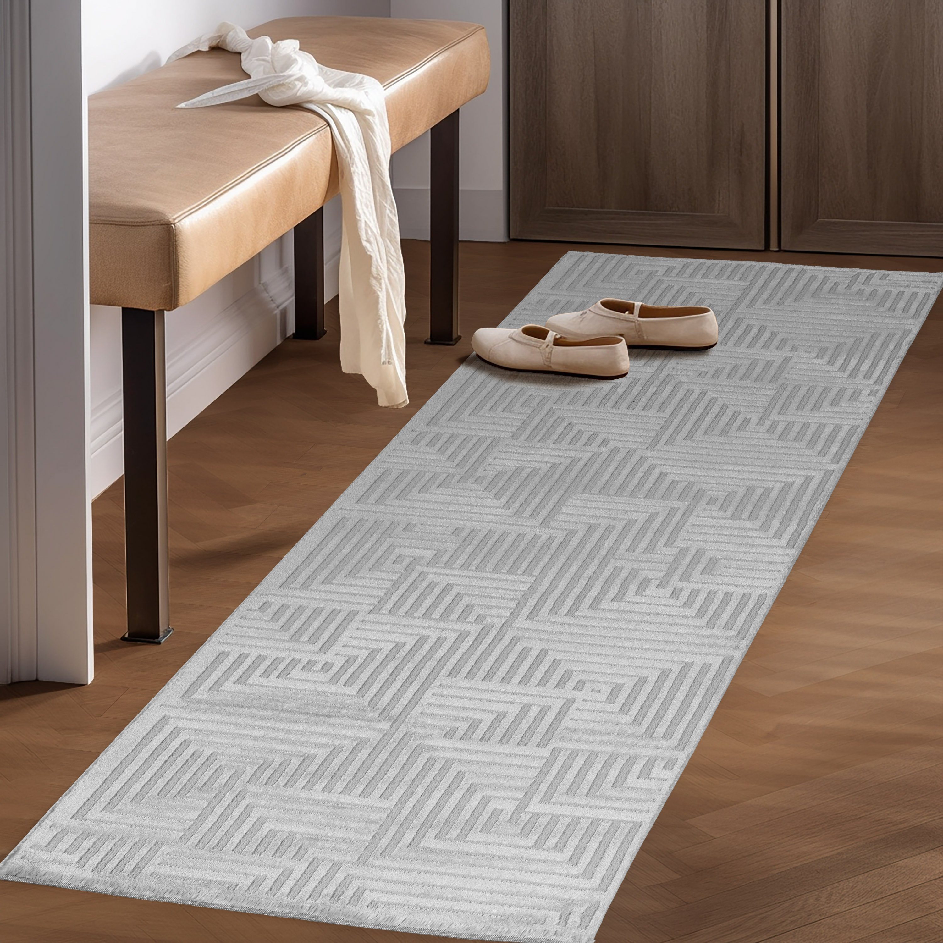 SIMPEX24 Kurzflor-Bettumrandung Geometrisch Design, Höhe 12 günstig online kaufen