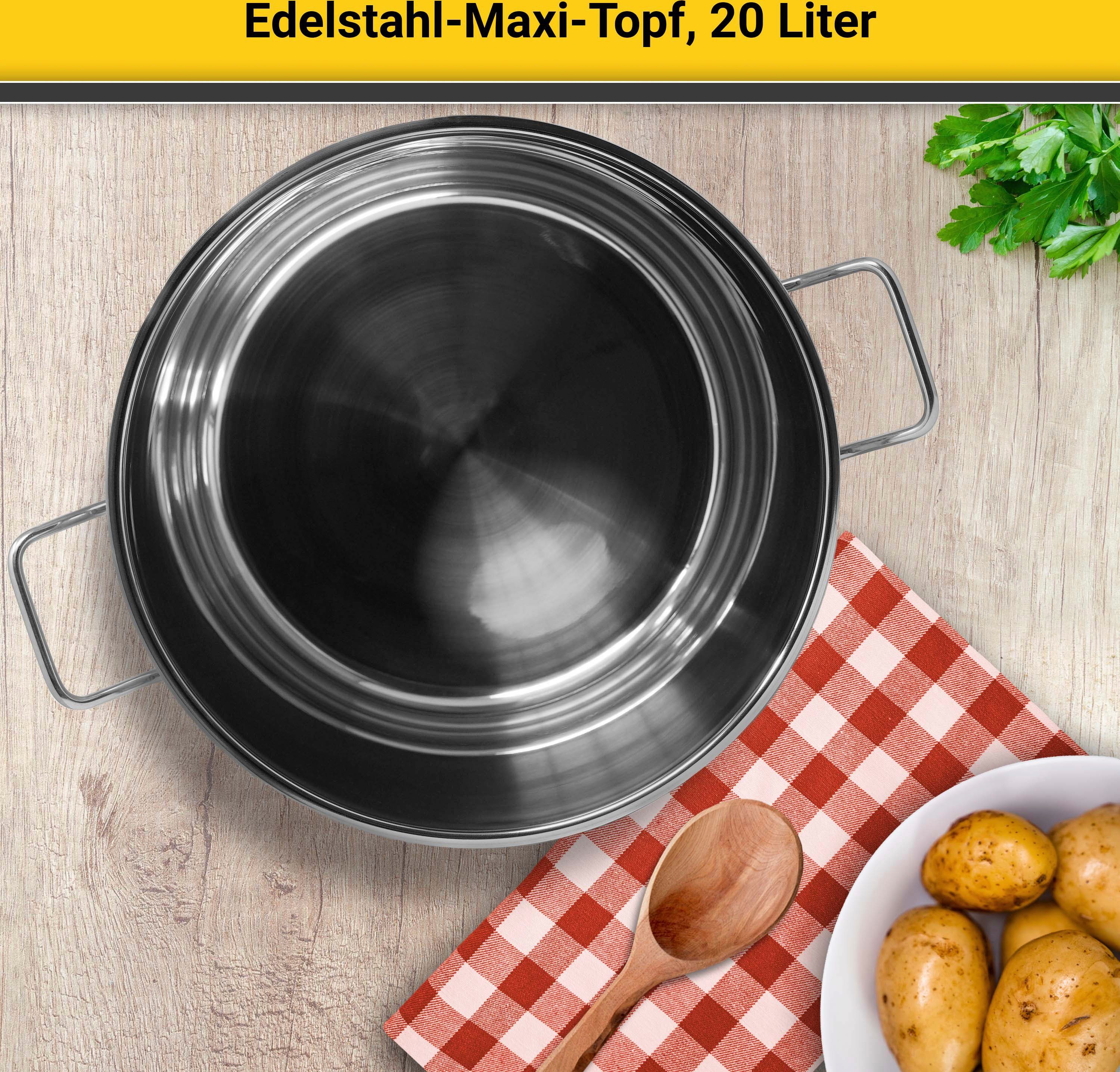 Krüger Kochtopf, Edelstahl (1-tlg), für Induktions-Kochfelder geeignet