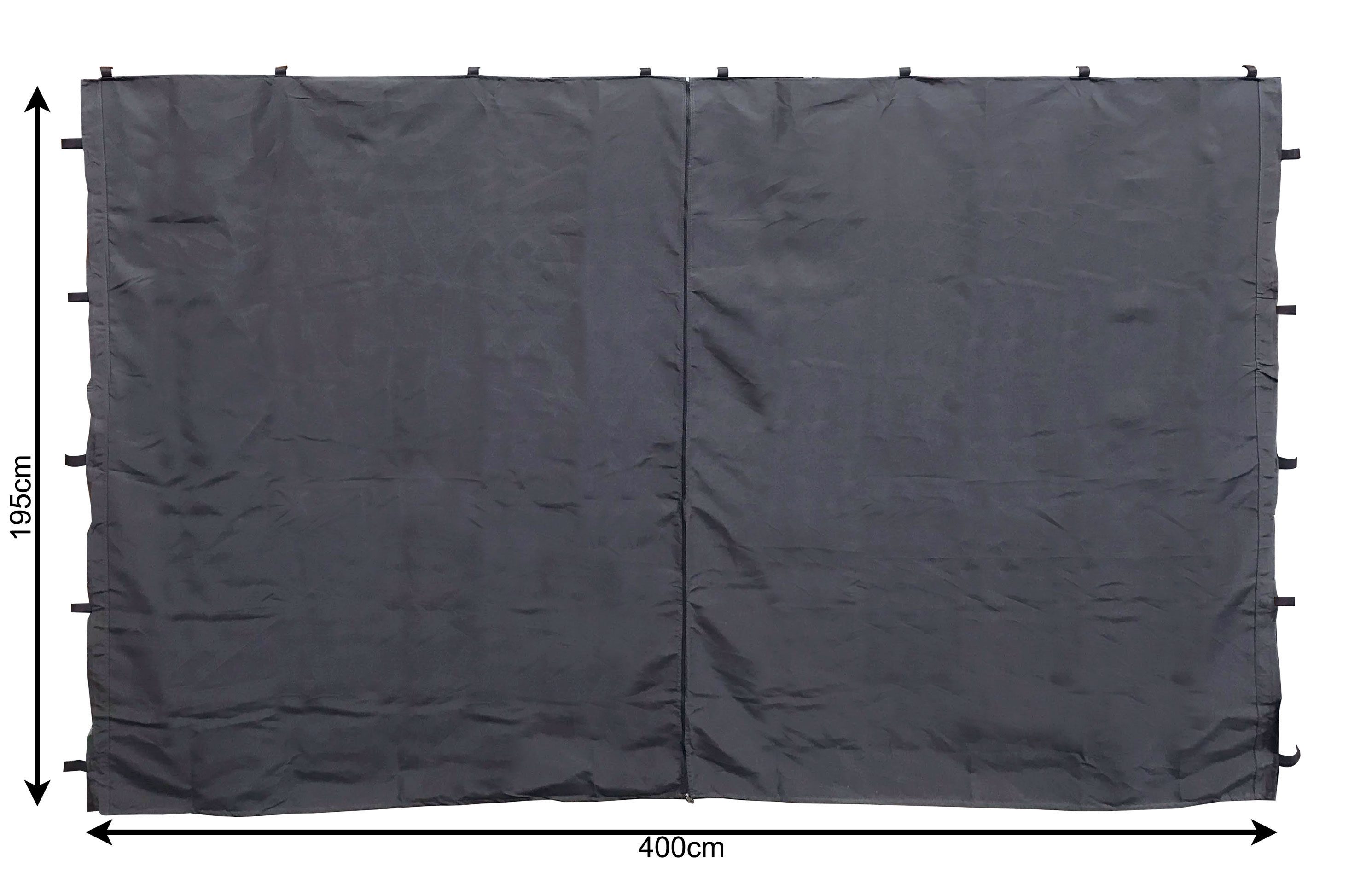 Quick Star Pavillonseitenteil 2 Seitenteile mit RV 3x4 Anthrazit, 300x197 cm, Seitenwand Set 2tlg für Pavillons 3x4m mit Reißverschluss – Bild 2 von 5