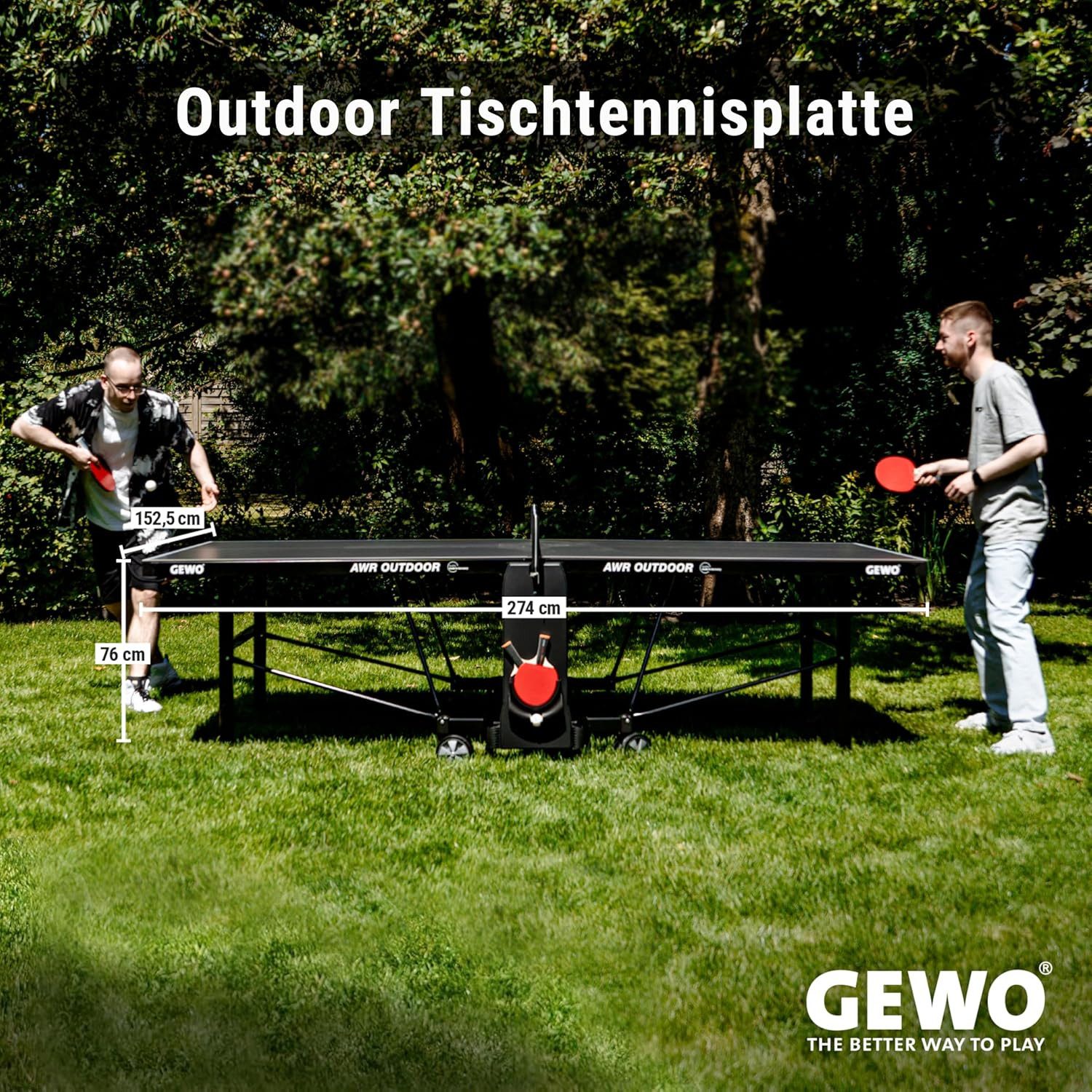 Gewo Tischtennisplatte Outdoor Profi AWR, Tischtennistisch klappbar, grau (1-tlg)