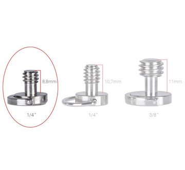 ayex Klipschraube 1/4" Adapterschraube für Wechselplatte, Kugelkopf, Stativ Kamerastativ