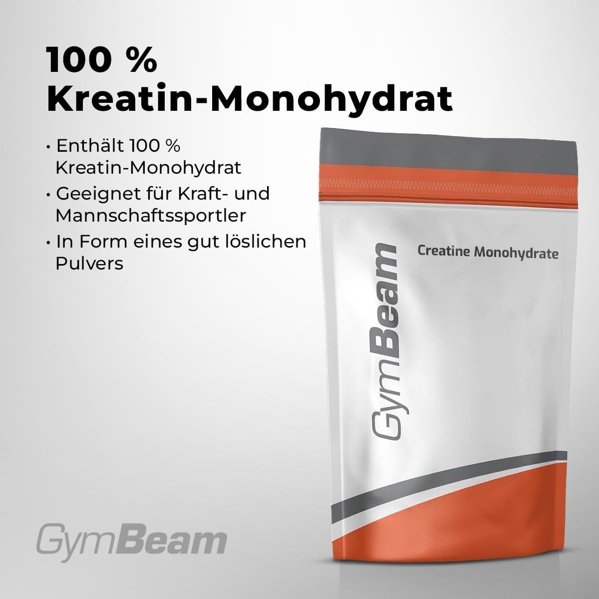GymBeam 100% Kreatin Monohydrat Pulverform, 500 g