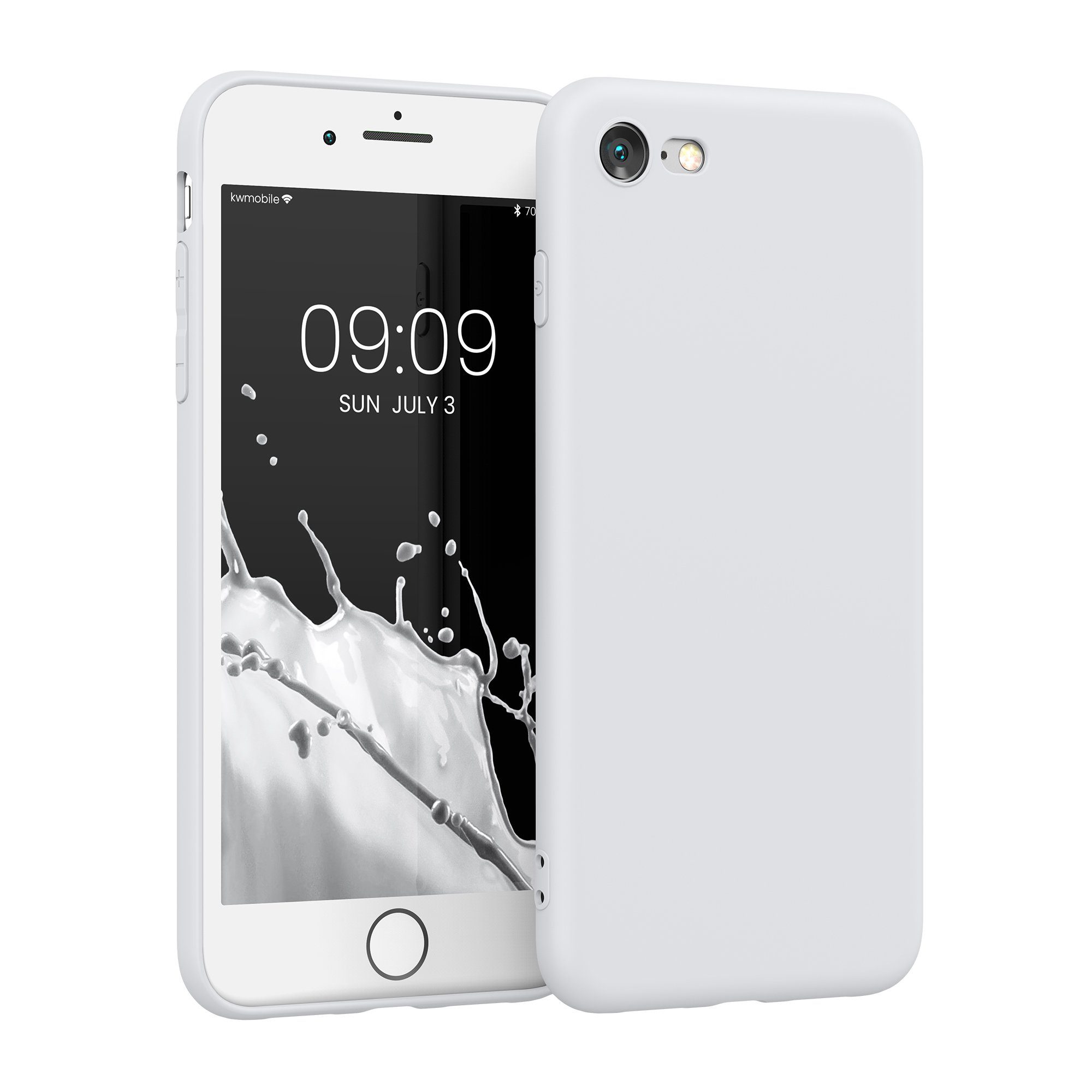 kwmobile Handyhülle Hülle für Apple iPhone SE / 8 / 7, Backcover Silikon -  Soft Handyhülle - Handy Case in Weiß matt