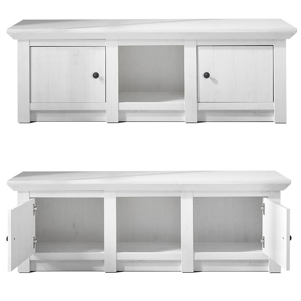 Lomadox Lowboard WINGST-61, TV- im Landhaus Stil Dekor Pinie weiß Nb. B/H/T günstig online kaufen