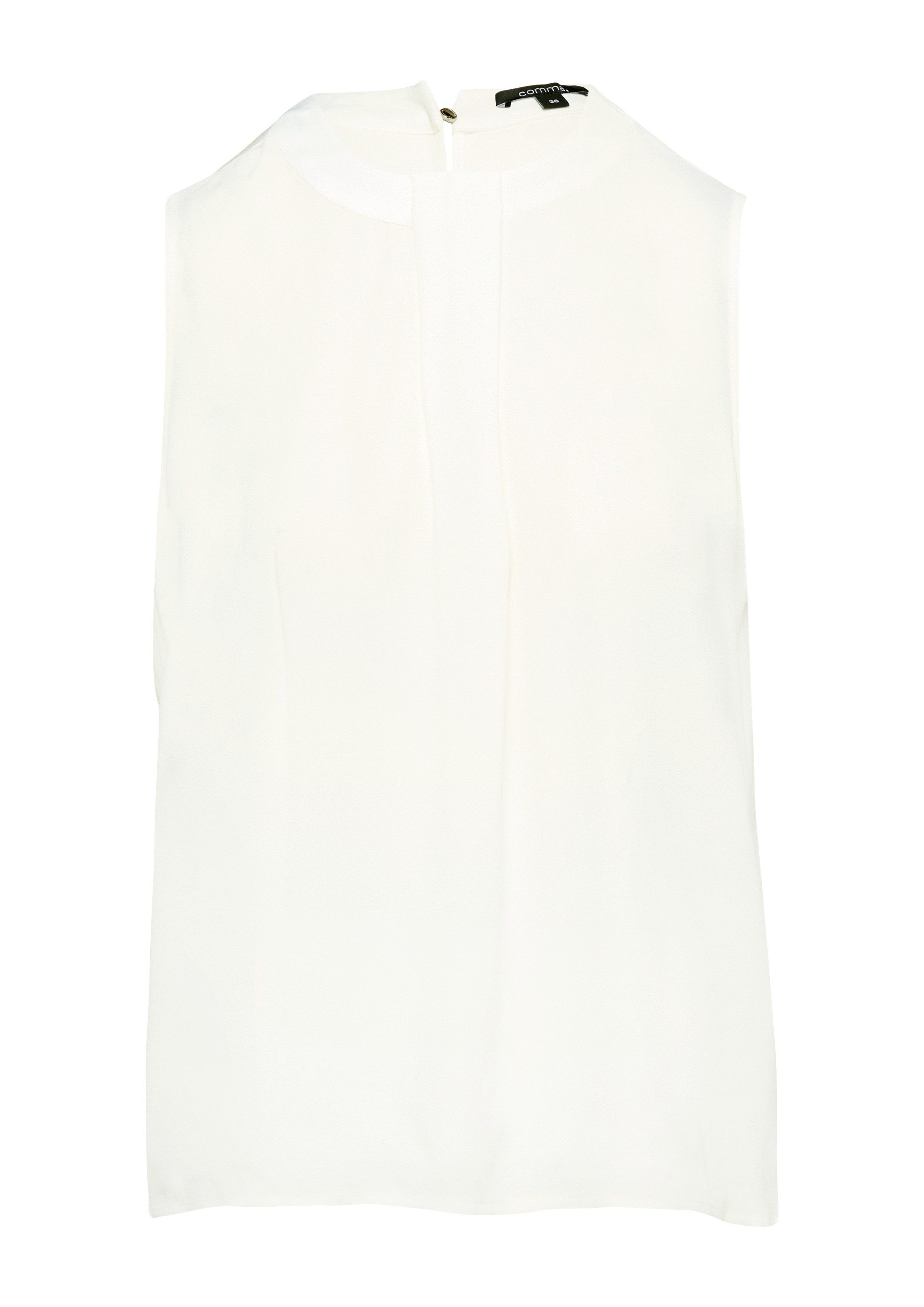 comma Blusentop Bluse Crêpe-Top mit Faltendetail