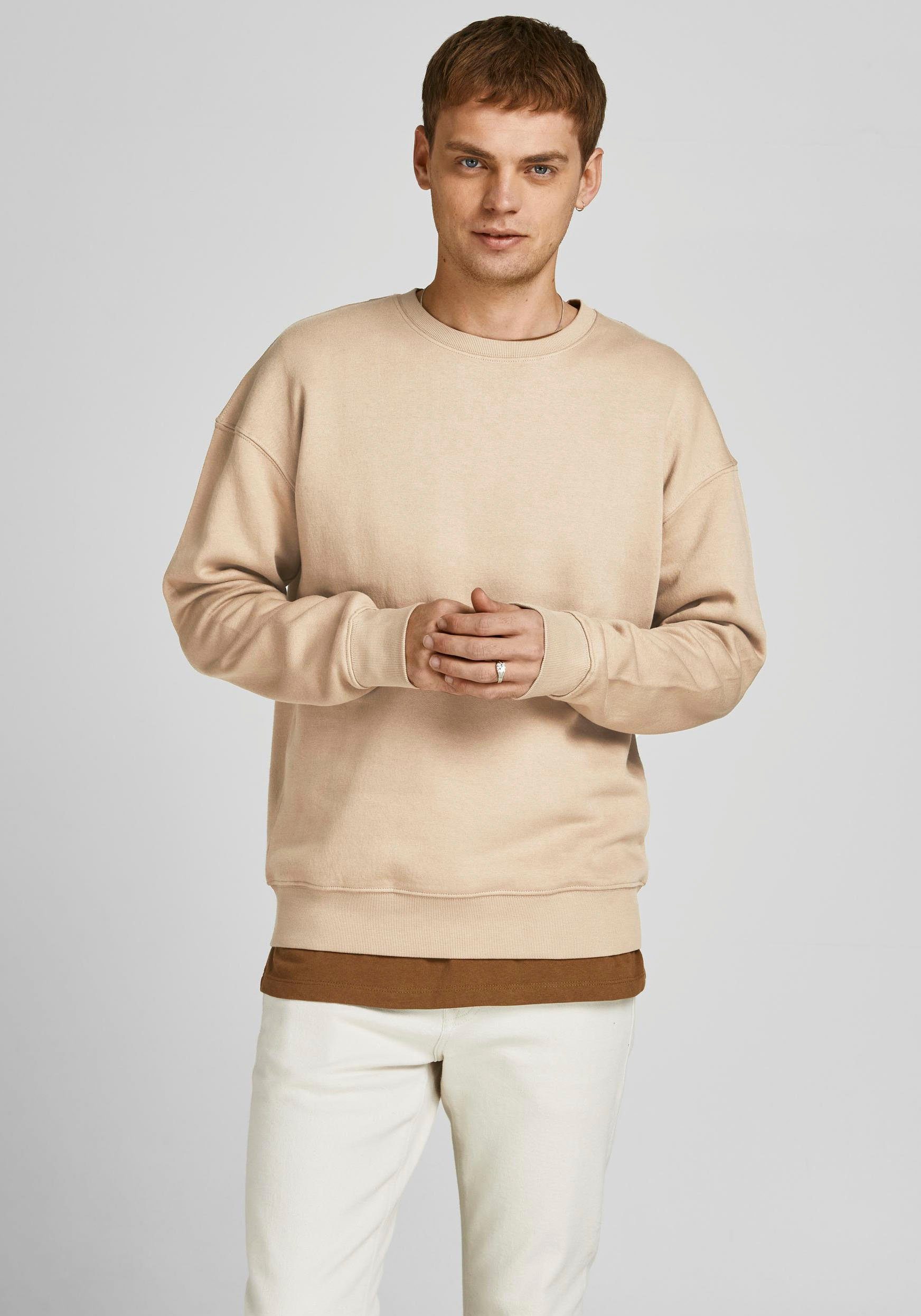 Jack & Jones Sweatshirt STAR BASIC SWEAT CREW NECK beige