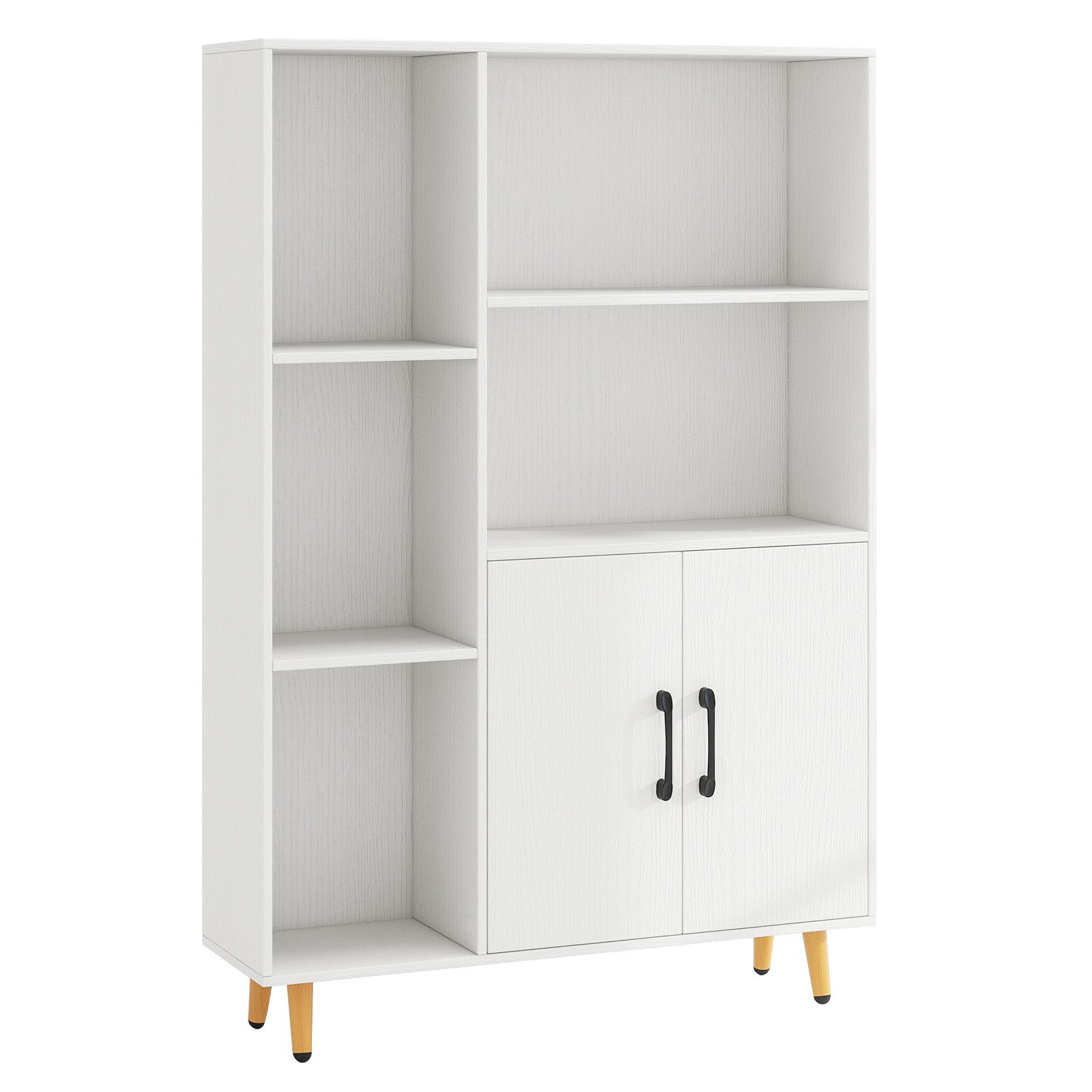 KOMFOTTEU Hochschrank Mehrzweckschrank Bücherschrank mit 5 günstig online kaufen