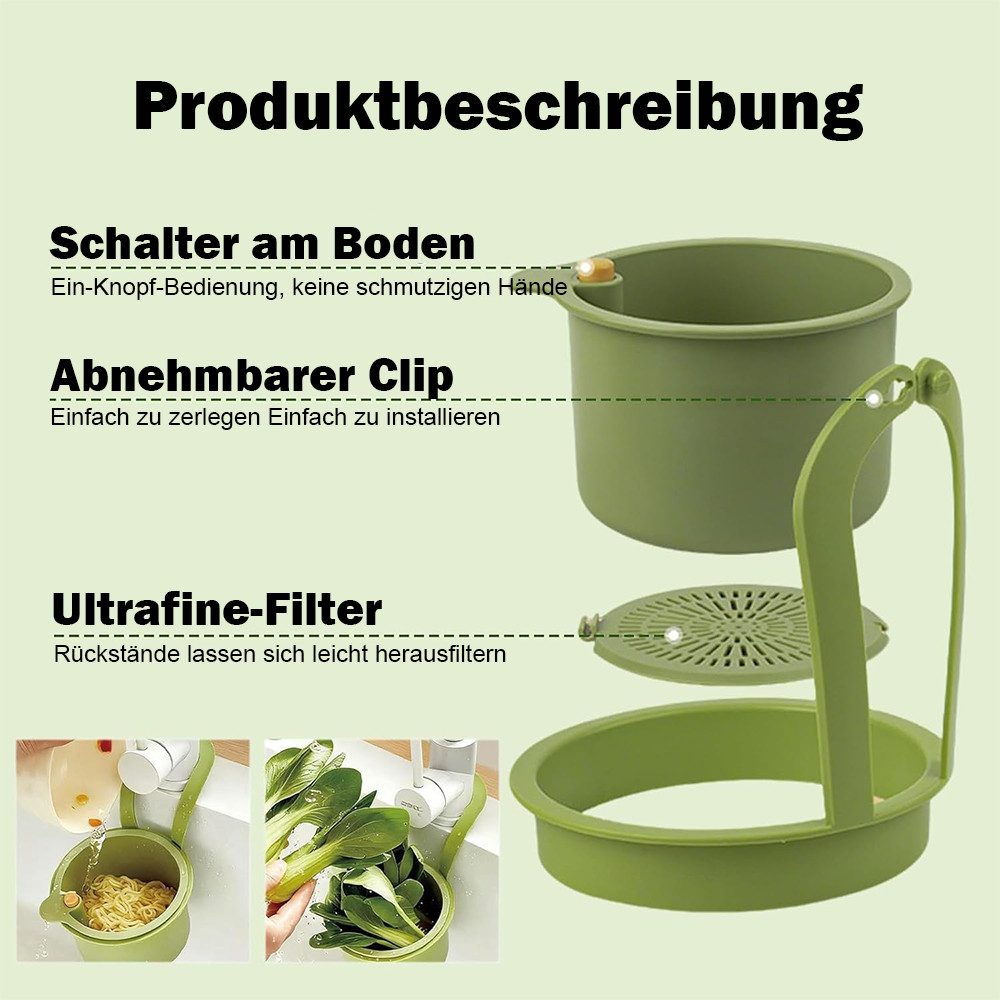 TUWENA Küchensieb 2 Stück Sieb für Spülbecken, Abnehmbare Silikon Waschbecken Sieb, Snap-Button Abtropfkorb für Spülbecken, für Waschen/Organizer in Küche
