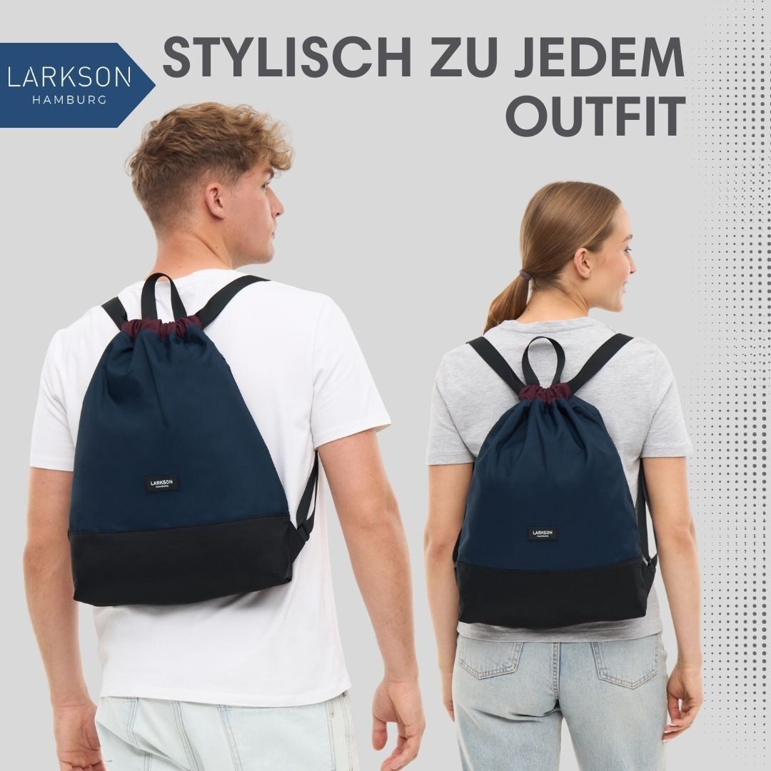 LARKSON Turnbeutel No 7 Turnbeutel Damen Herren (1-tlg), Sporttasche, Anti Diebstahl Seitentasche, Wasserabweisend