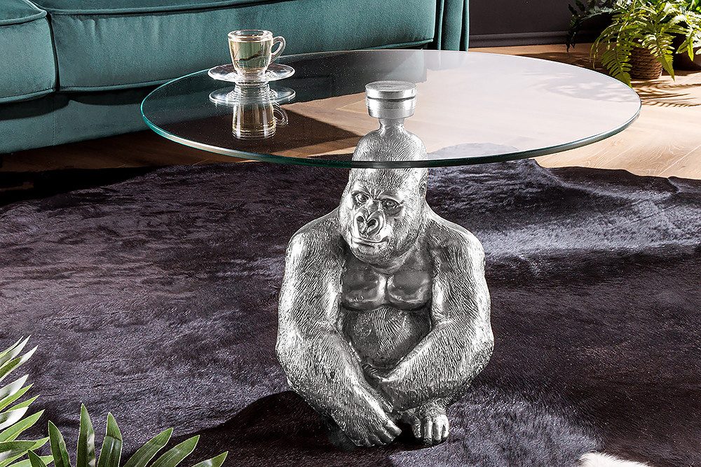 riess-ambiente Couchtisch WILDLIFE KONG 60cm silber / transparent (Einzelar günstig online kaufen