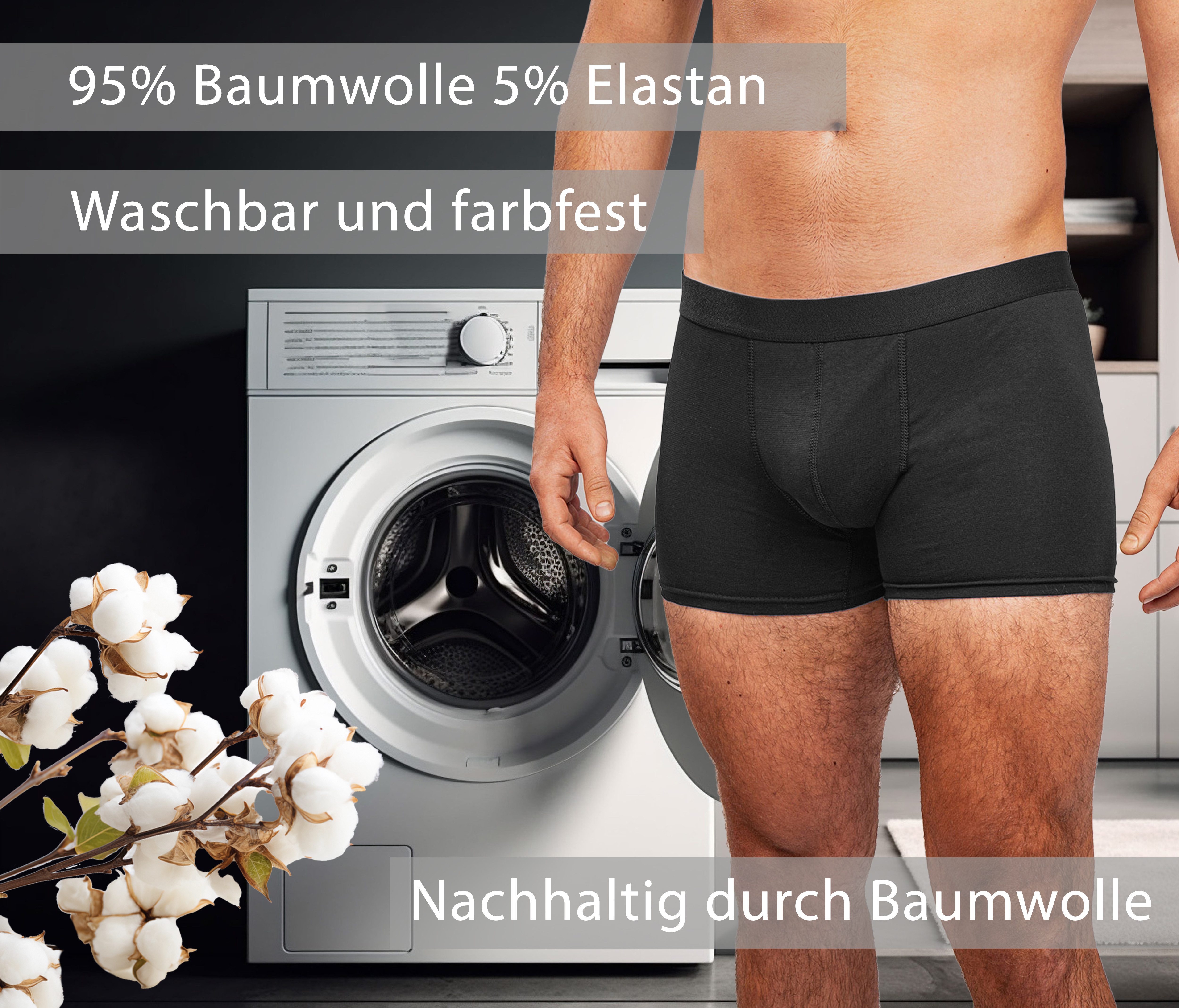 Kemes Boxershorts Unterhosen Herren mit ÖKO-TEX Boxershorts Unterwäsche Männer (Set, 6er-Pack) kein kratzendes Etikett – Bild 4 von 5