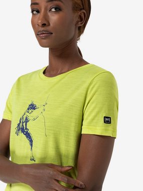 SUPER.NATURAL T-Shirt für Damen, Merino FINGERS MATTER Kletter Motiv, aktiv