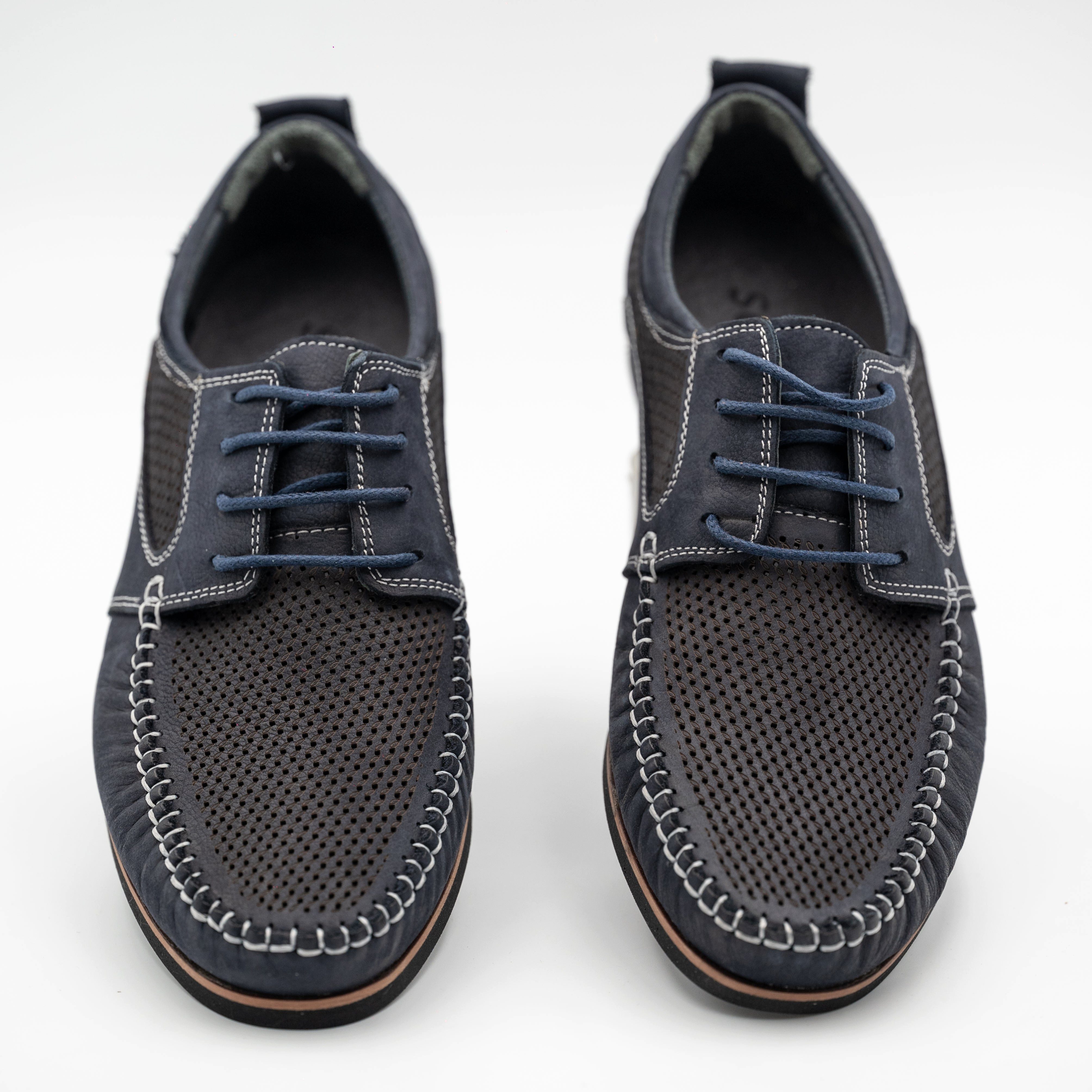 LaMarta Herren Blau leder Мокасины, Büroschuhe, Sommer Schuhe Mokassin