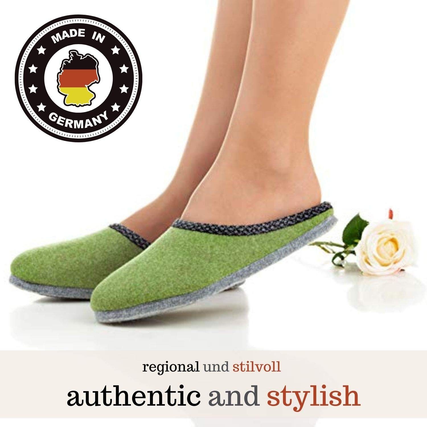 Pantoffelmann Walk-Filzpantoffel Herren Damen Filz Hausschuhe warme Filzlatschen Pantoffel (1 Paar) Filzpantoffeln, Gästepantoffel besonders leicht