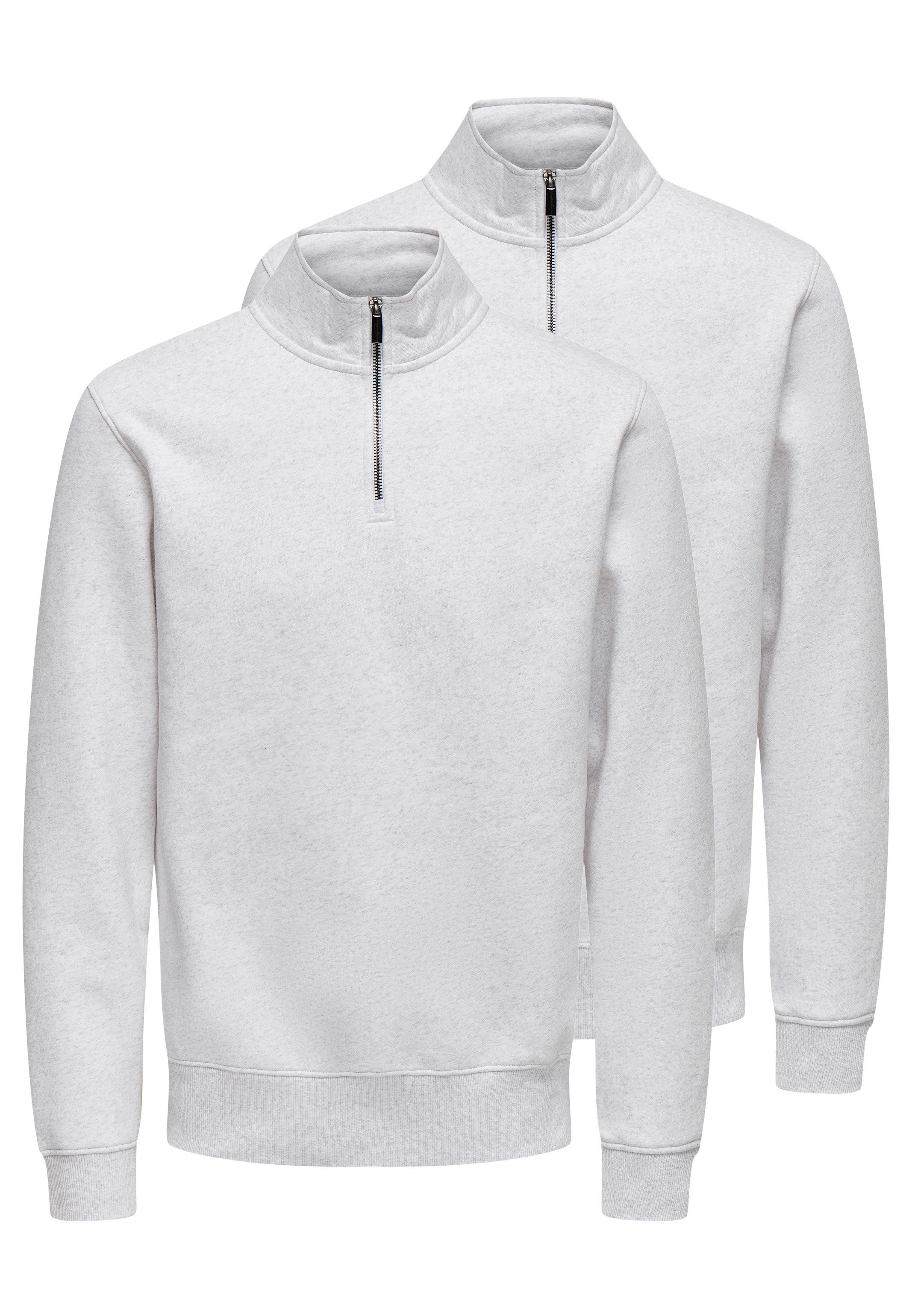 ONLY & SONS Sweatshirt 2er Pack Ceres (Spar-Set, 2-tlg) Sweattroyer - Baumwolle - Atmungsaktiv - Weiche, gebürstete Innenseite
