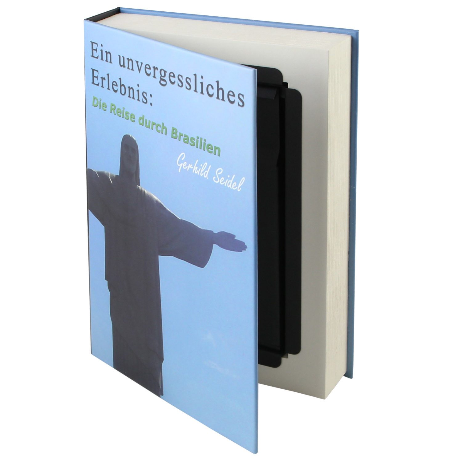 HMF Buchtresor Buchtresor Geldkassette mit echten Papierseiten, innovatives Geheimversteck für Wertsachen, 23 x 15 x 4 cm, Brasilien