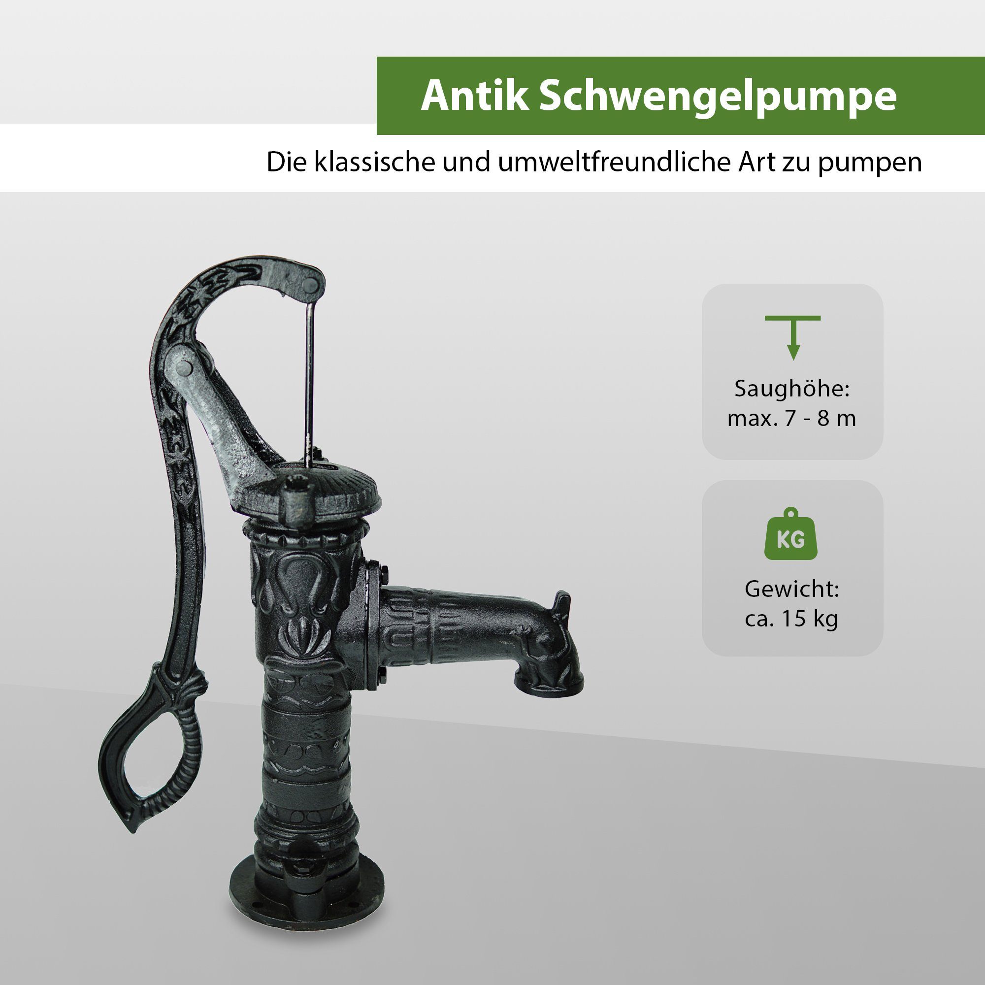 TRUTZHOLM Wasserpumpe Antik Schwengelpumpe Gartenpumpe Handschwengelpumpe Handpumpe (Produkt), Nostalgie