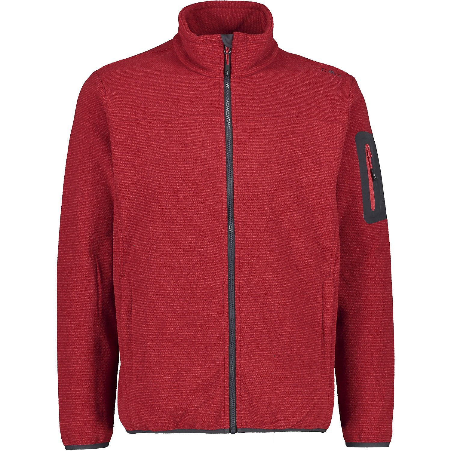 Jacquard Jacket Strickjacke Knitted CAMPAGNOLO (1-tlg) Red Fire Cardigan
