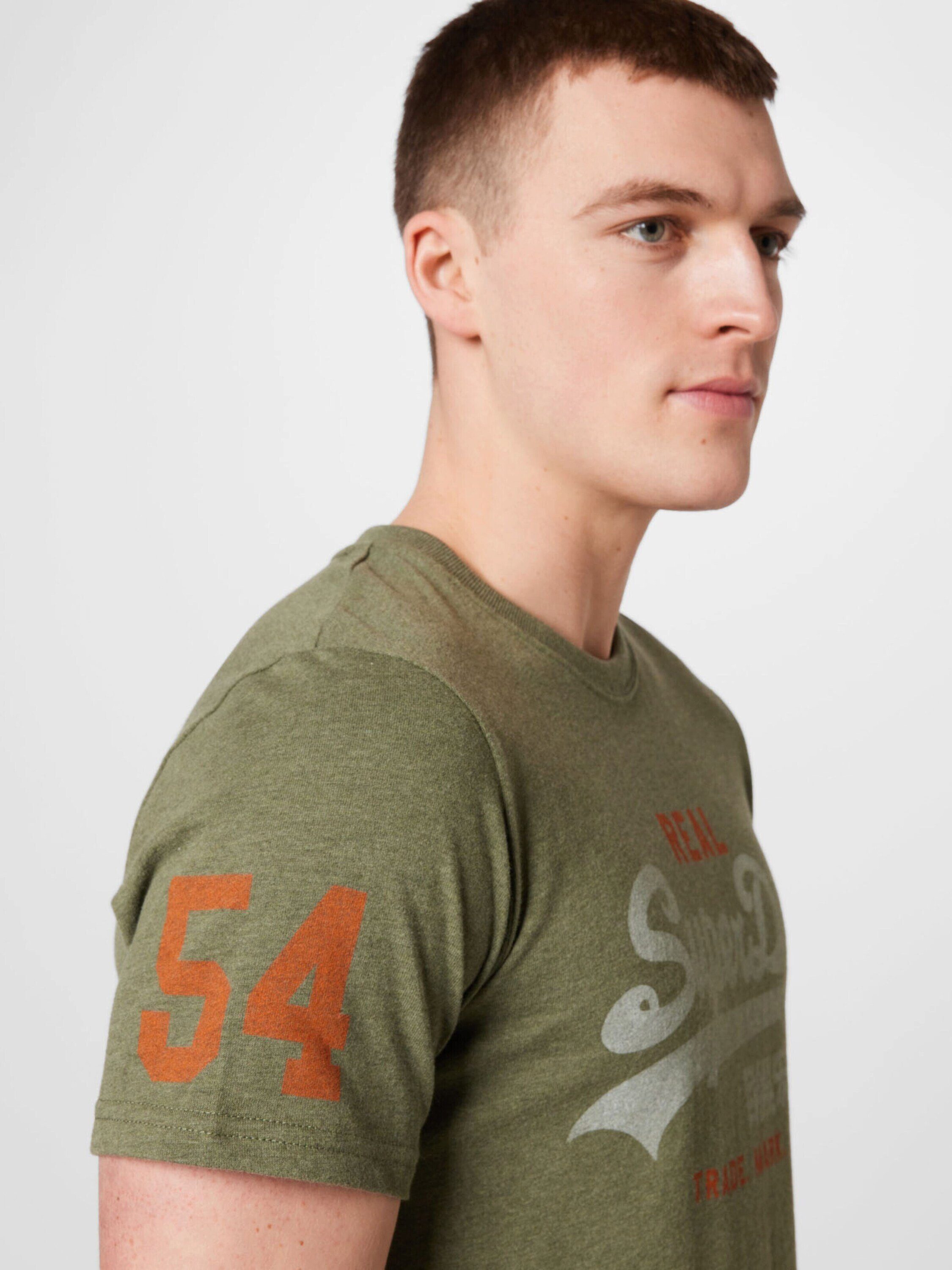 Superdry Meliert Olivgrün T-Shirt (1-tlg)