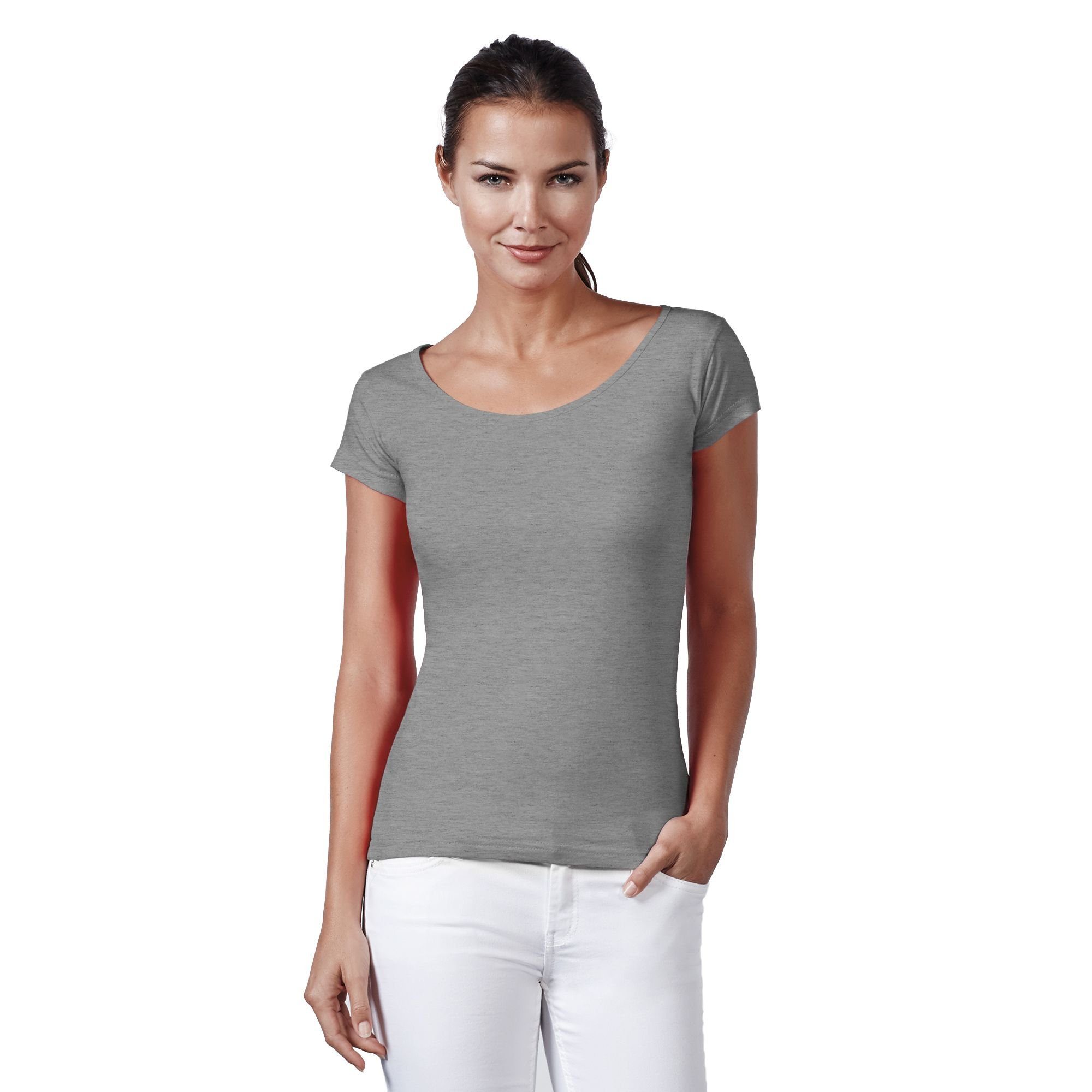 Neverless Print-Shirt »Neverless® Basic T-Shirt Damen Slim Fit Baumwolle  einfarbig Weiter Rundhals Ausschnitt« mit Print online kaufen | OTTO