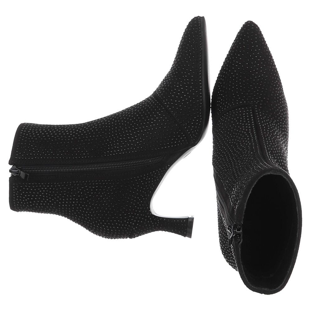 Ital-Design Damen Mule Schlupfschuh mit Metallic-Detail Stiefelette (91742542) Pfennig-/Stilettoabsatz Stiefeletten in Schwarz