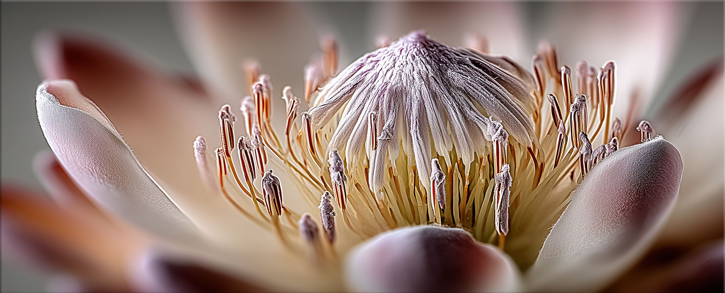 artissimo Glasbild Glasbild XXL 125x50 cm Bild aus Glas groß Wanddeko modern Blume nude, Blumen und Blüten: Detailaufnahme einer Knospe