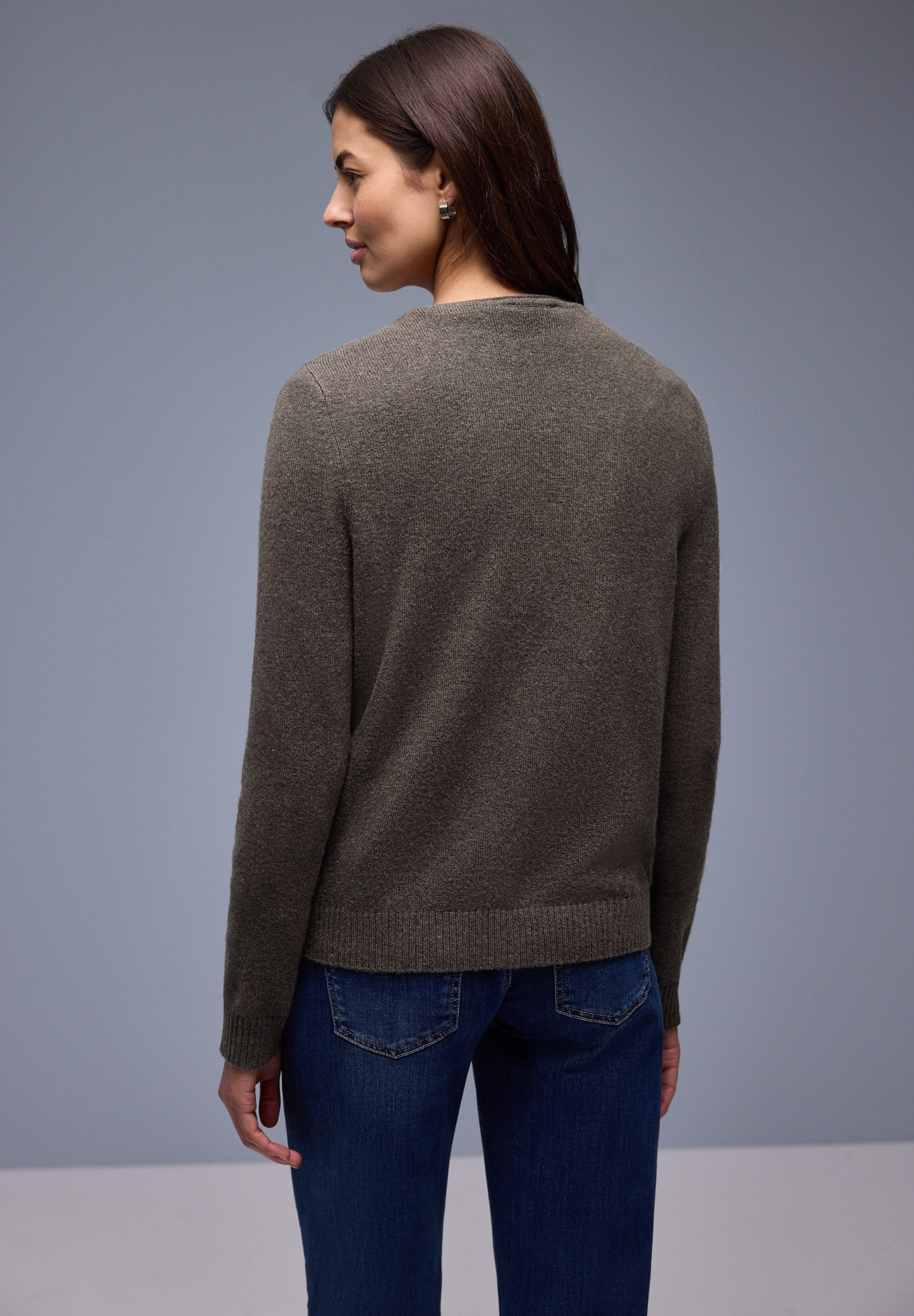 STREET ONE Cardigan mit V-Auschnitt und Rollkante