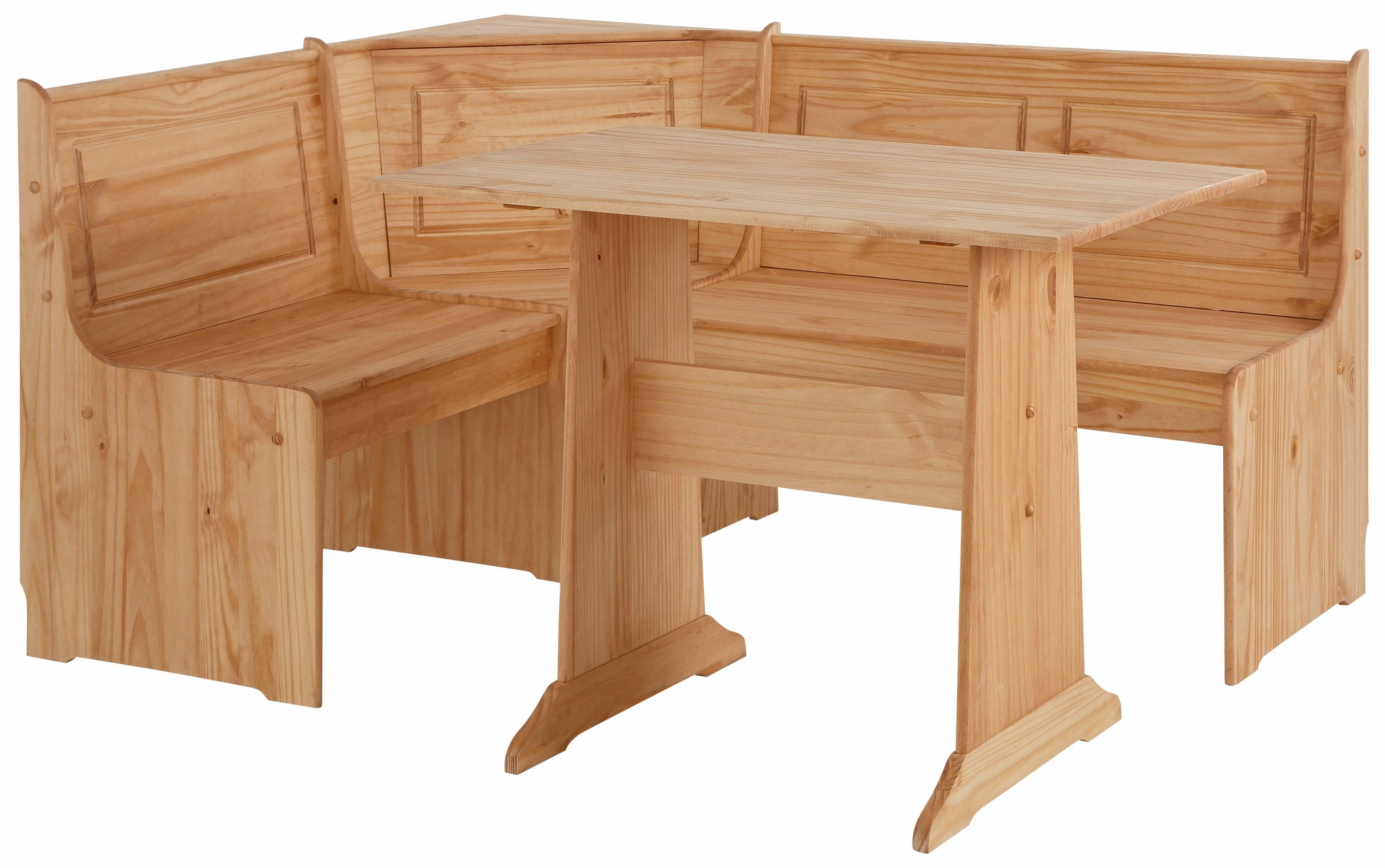 OTTO home Essgruppe Sascha, (2-tlg), mit Tisch und Truhen-Eckbank, Massivholz