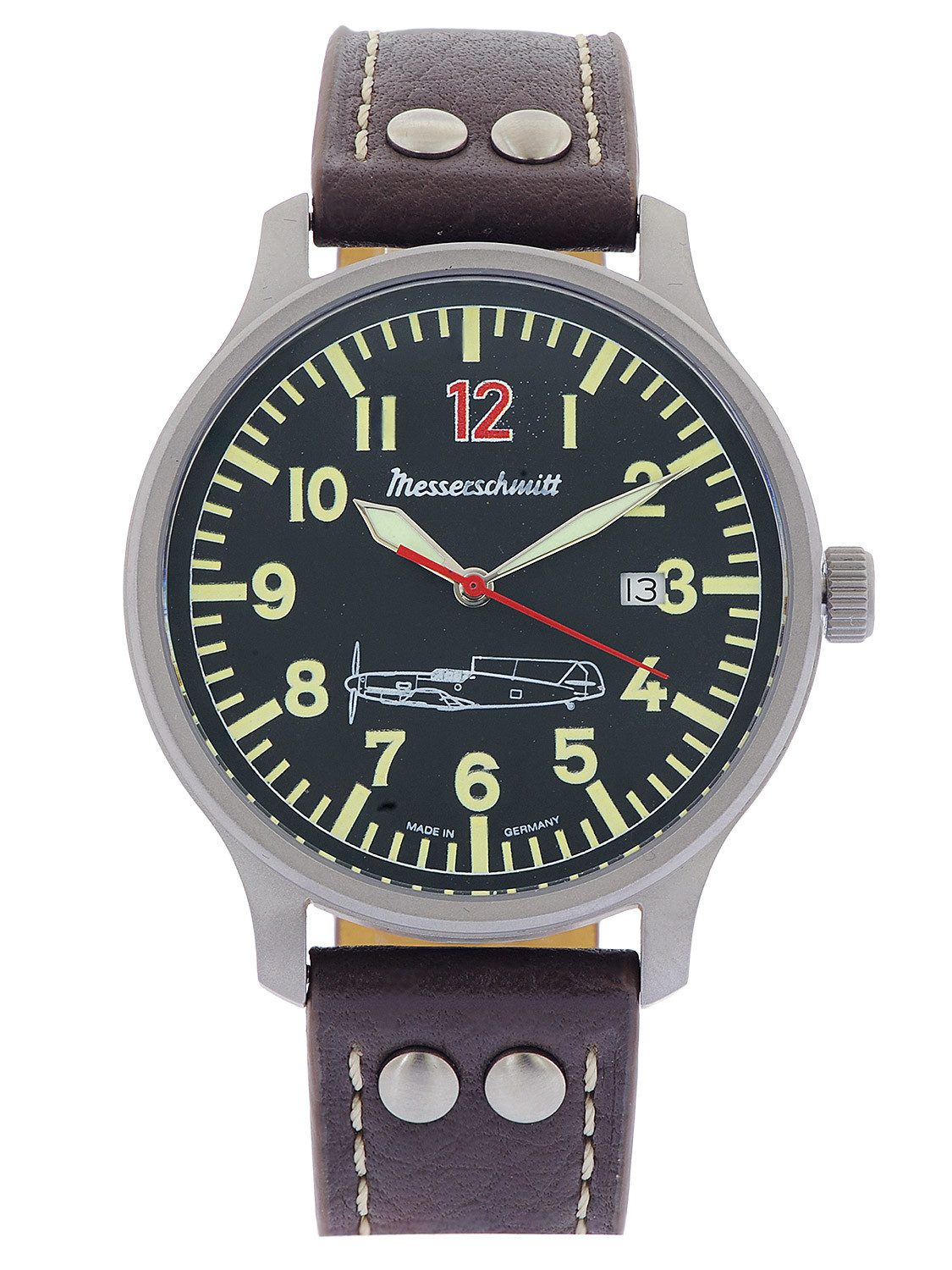 Messerschmitt Quarzuhr Herren-Flieger ME109 Rote 12