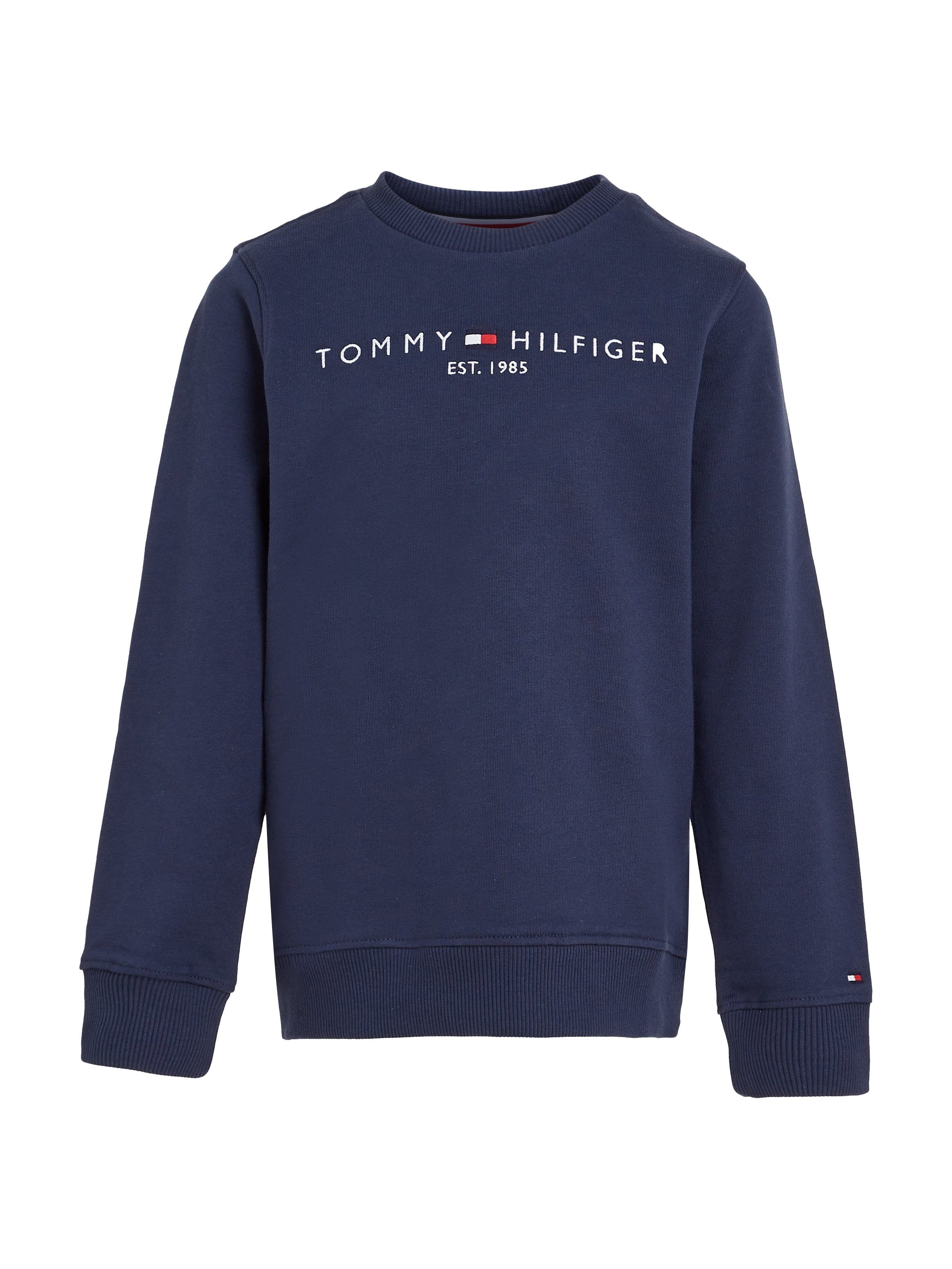 Tommy Hilfiger Sweatshirt ESSENTIAL Tommy mit Logo-Schriftzug SWEATSHIRT Twilight_Navy Hilfger
