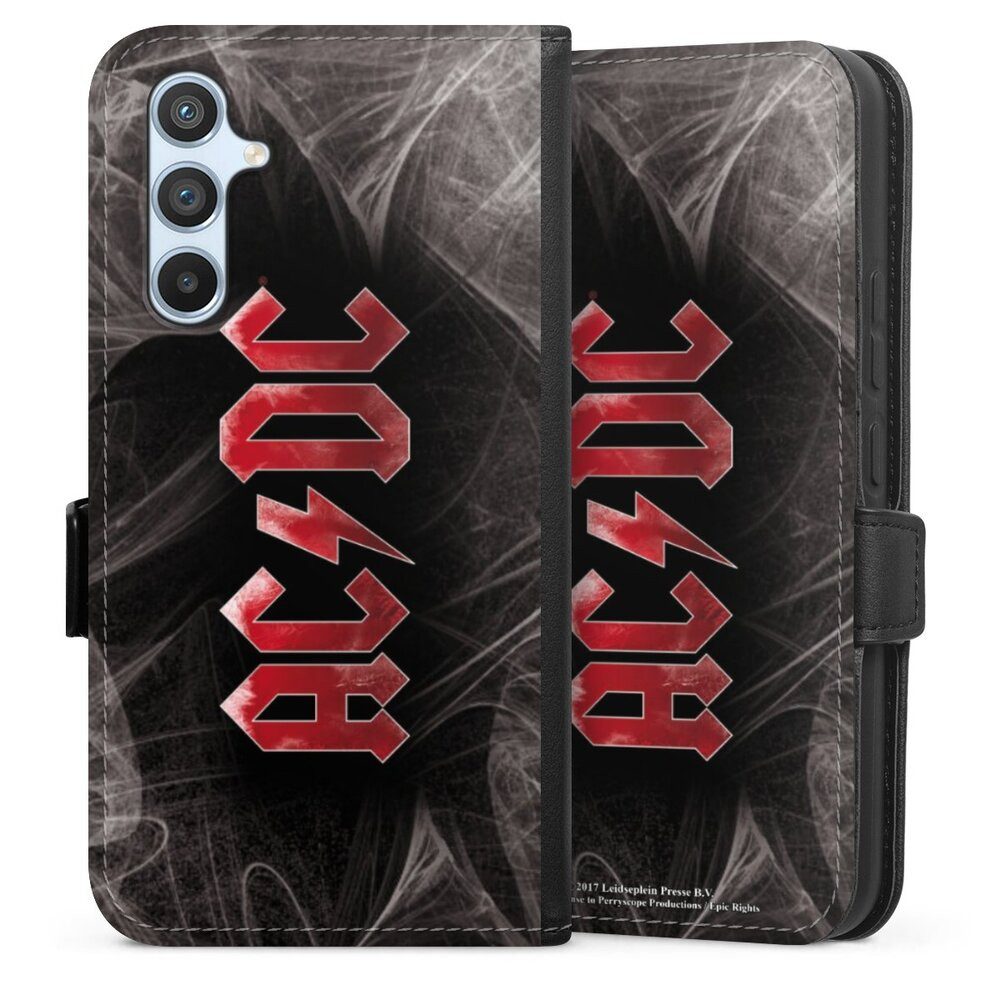 DeinDesign Handyhülle ACDC Logo Fanartikel ACDC White Dust, Samsung Galaxy A54 5G Hülle Handy Flip Case Wallet Cover