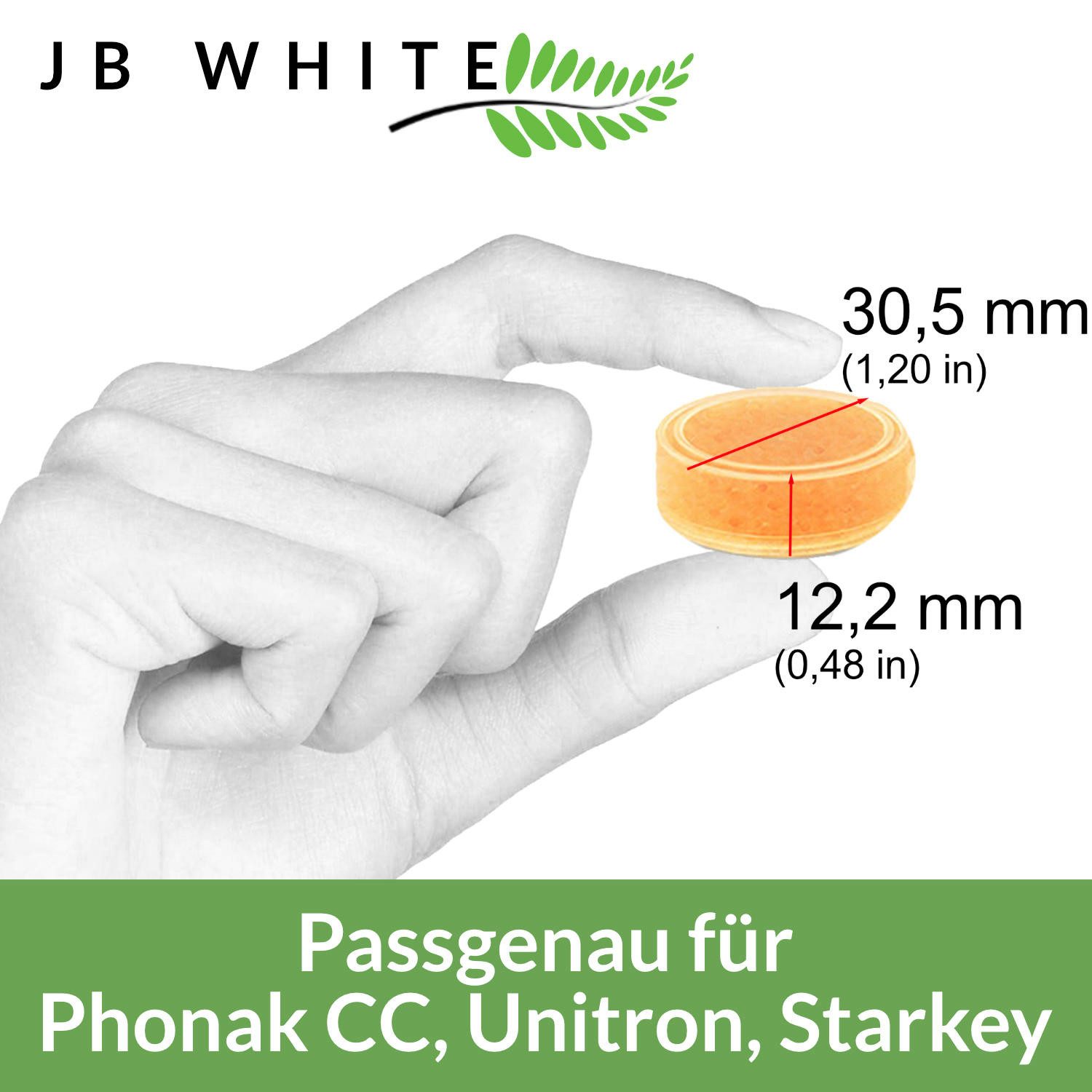 JB White Cerumenfilter Trockenkapseln Hörgeräte für Phonak C&C Dry-Capy Ladestation Charger, Kieselgel-Perlen mit Farbindikator zur Entfeuchtung, 100% kompatibel z