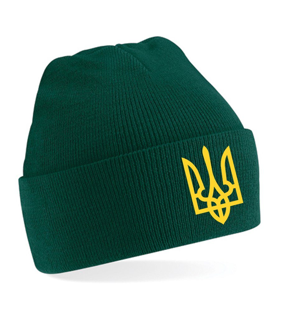 Blondie & Brownie Beanie Unisex Erwachsenen Mütze Selenskyj Ukraine Army Peace Nato Flaschengrün